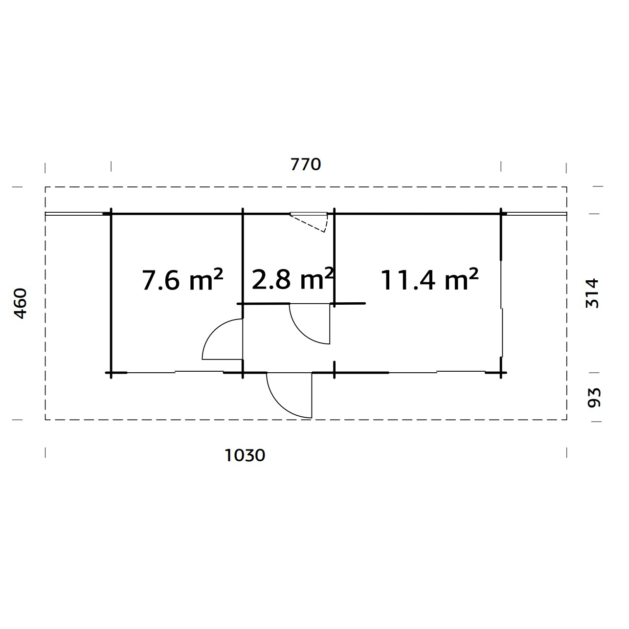 Trädgårdshus Palmako Cecilia 23,9 m2