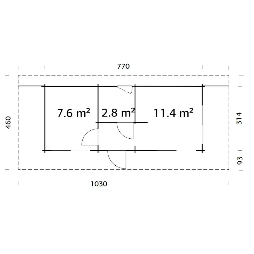 Trädgårdshus Palmako Cecilia 23,9 m2