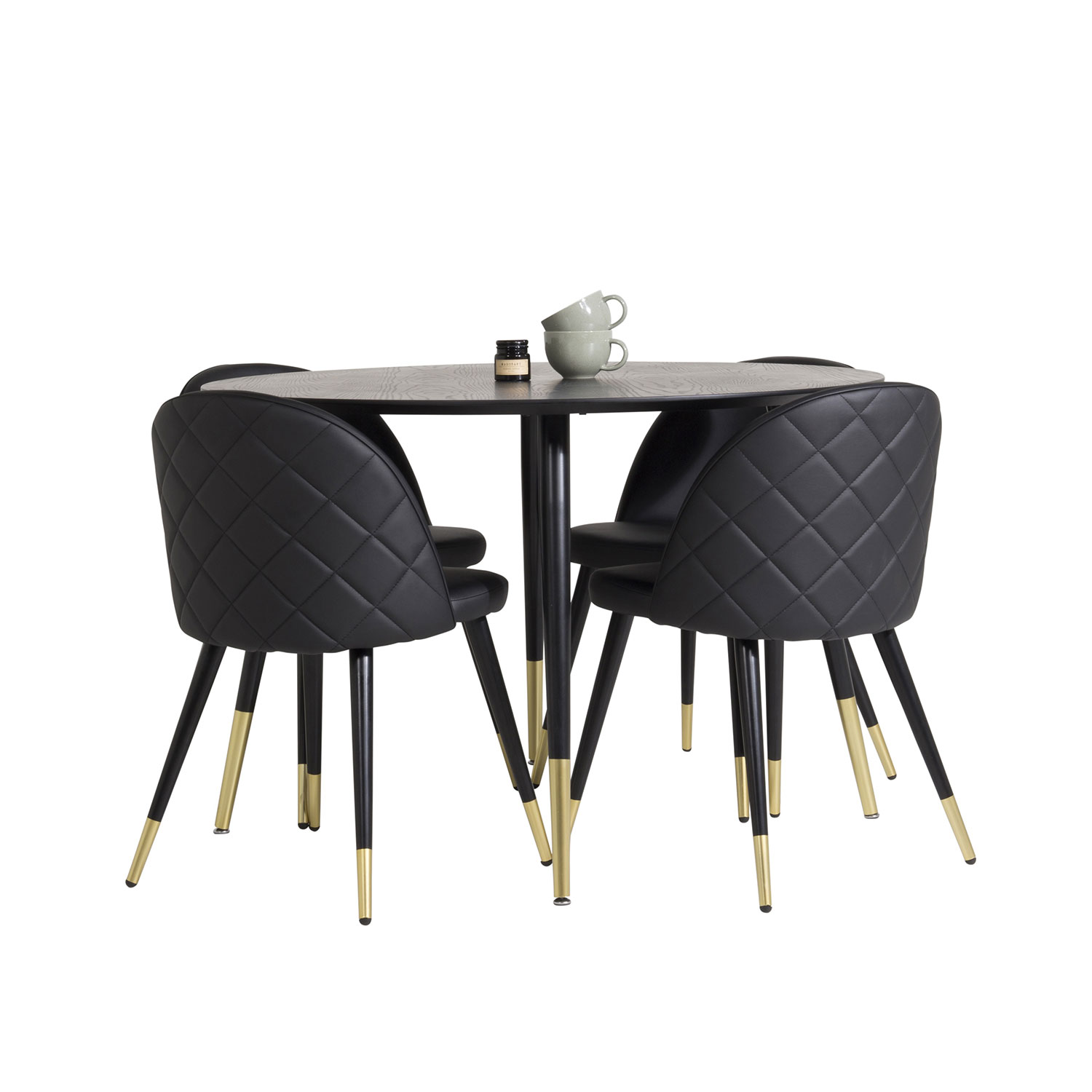 Matgrupp Venture Home Dipp med 4 Velvet stolar Skinn