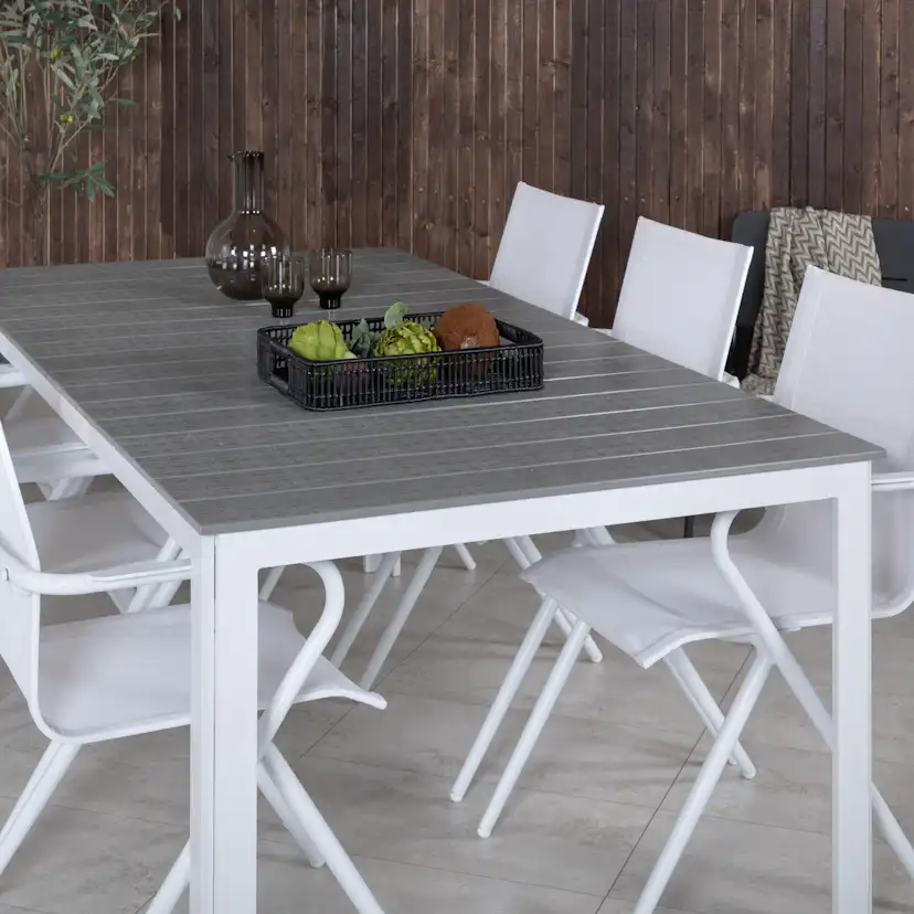 Matgrupp Venture Home Pincy Vit med 6 Aspen Matstolar