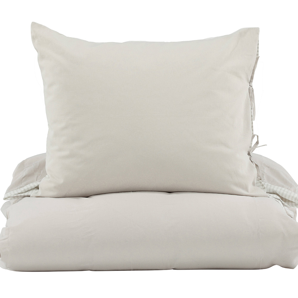 Jenna Bed Set Linen Cotton Light Grey 150x200 cm Färg: Ljusgrå, Mått: 150x200 cm