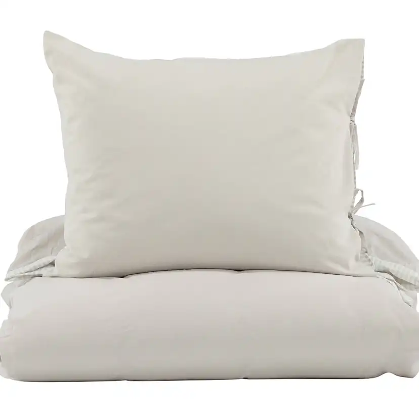 Jenna Bed Set Linen Cotton Light Grey 150x200 cm Färg: Ljusgrå, Mått: 150x200 cm