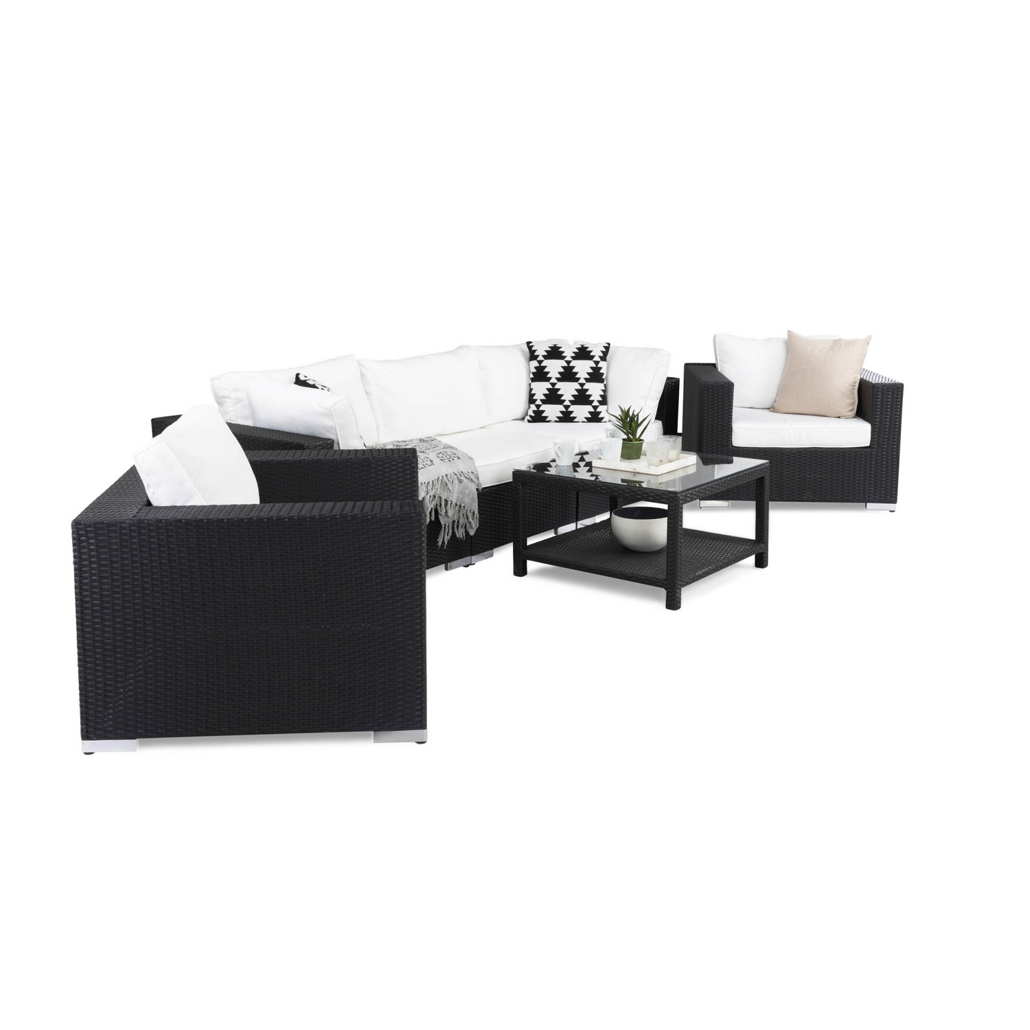 Loungegrupp Comfort Garden Bahamas 3-sits med 2 Fåtöljer och Bord 75x75 Utomhus