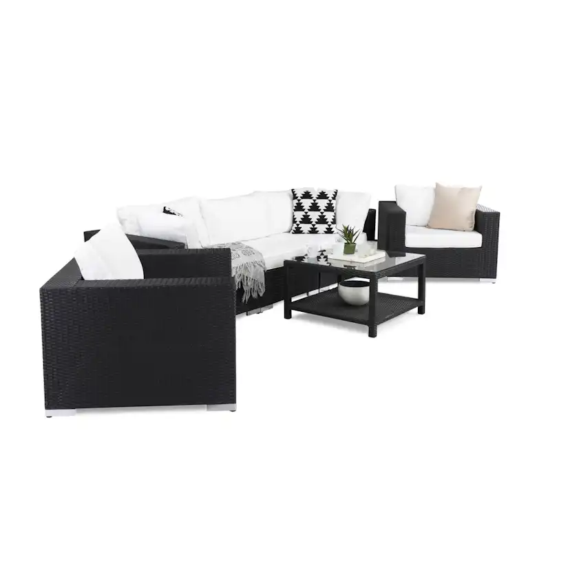 Loungegrupp Comfort Garden Bahamas 3-sits med 2 Fåtöljer och Bord 75x75 Utomhus