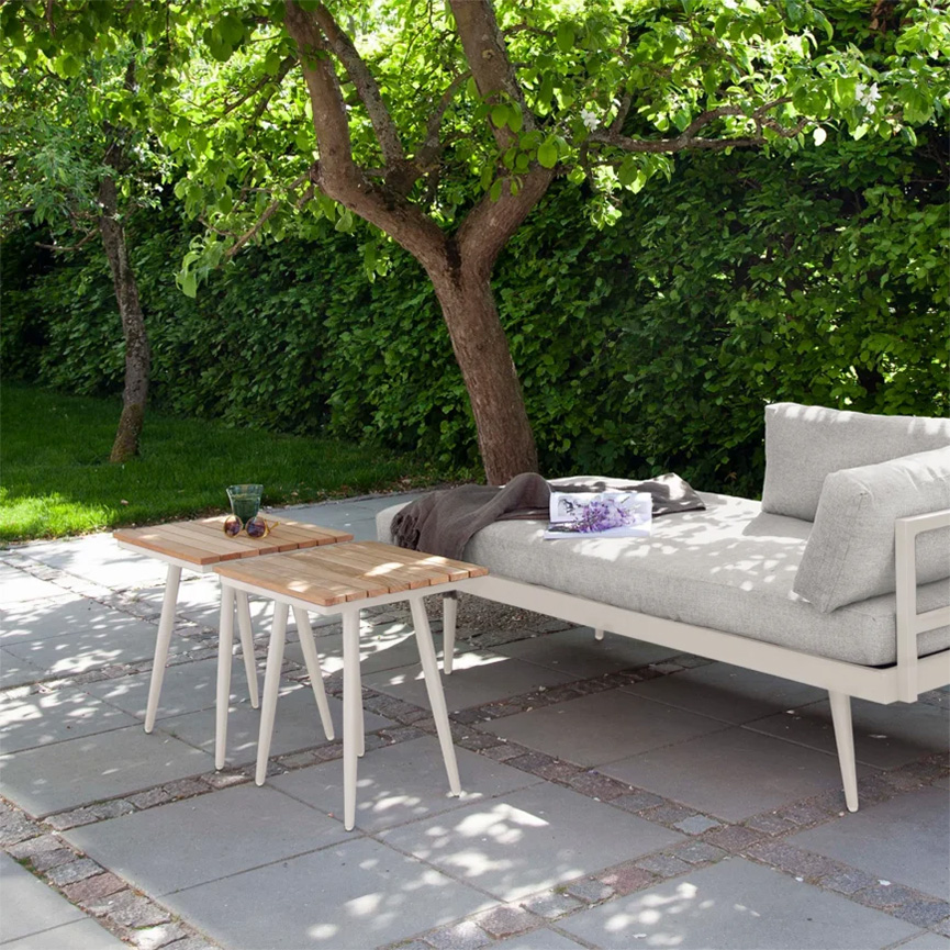 Rio sidebord, Sandy Grey aluminium/teak Teak