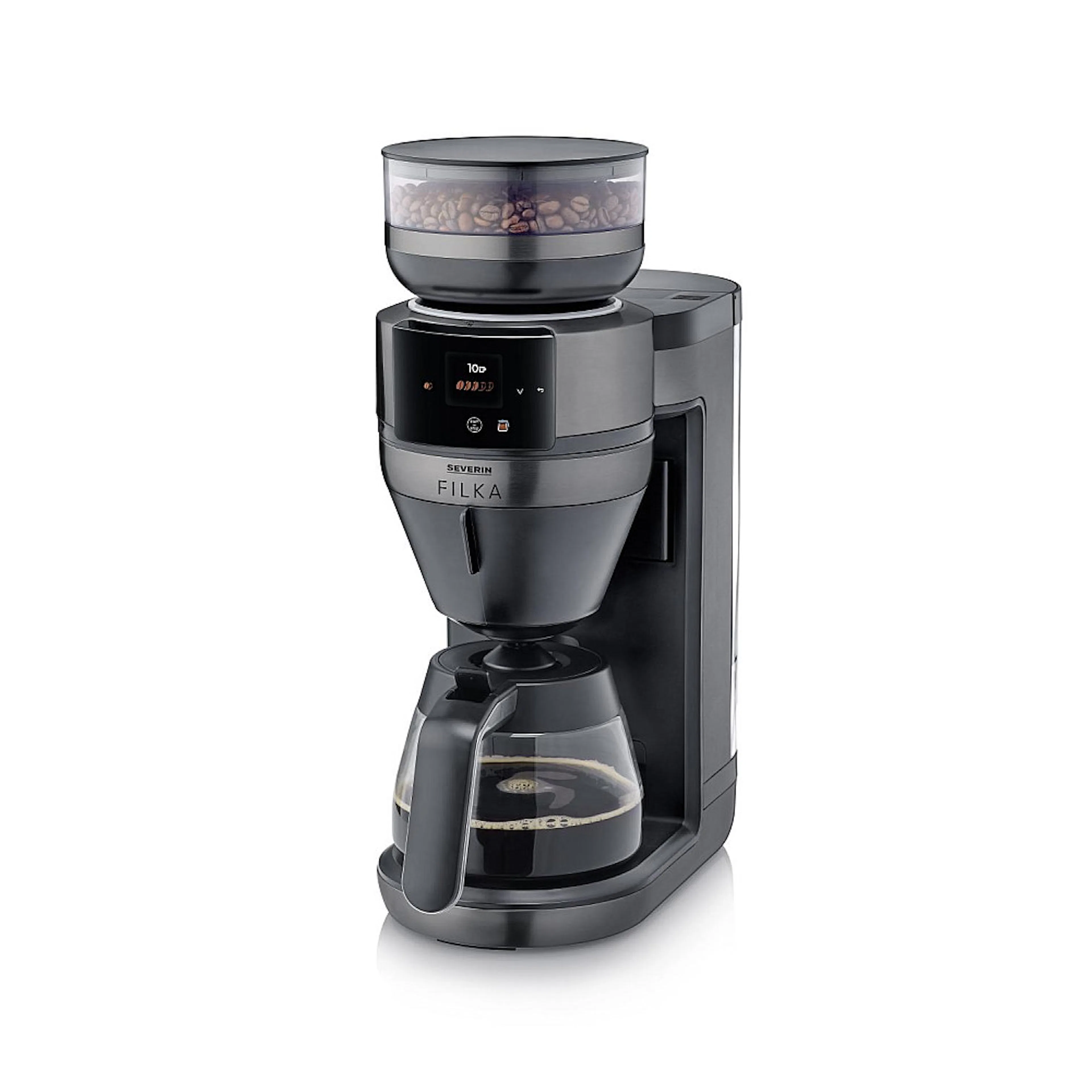 Helautomatisk filterkaffebryggare FILKA 2.0 med glaskanna KA 4854 Dark Inox