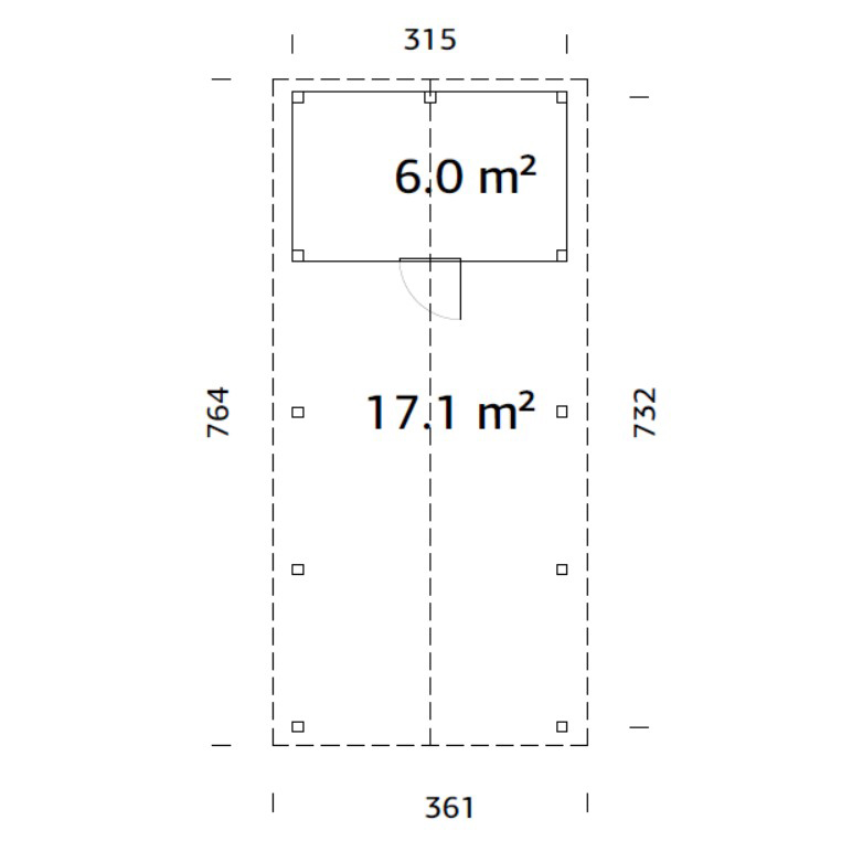Carport Palmako Robert 23,1 m2 med Förråd
