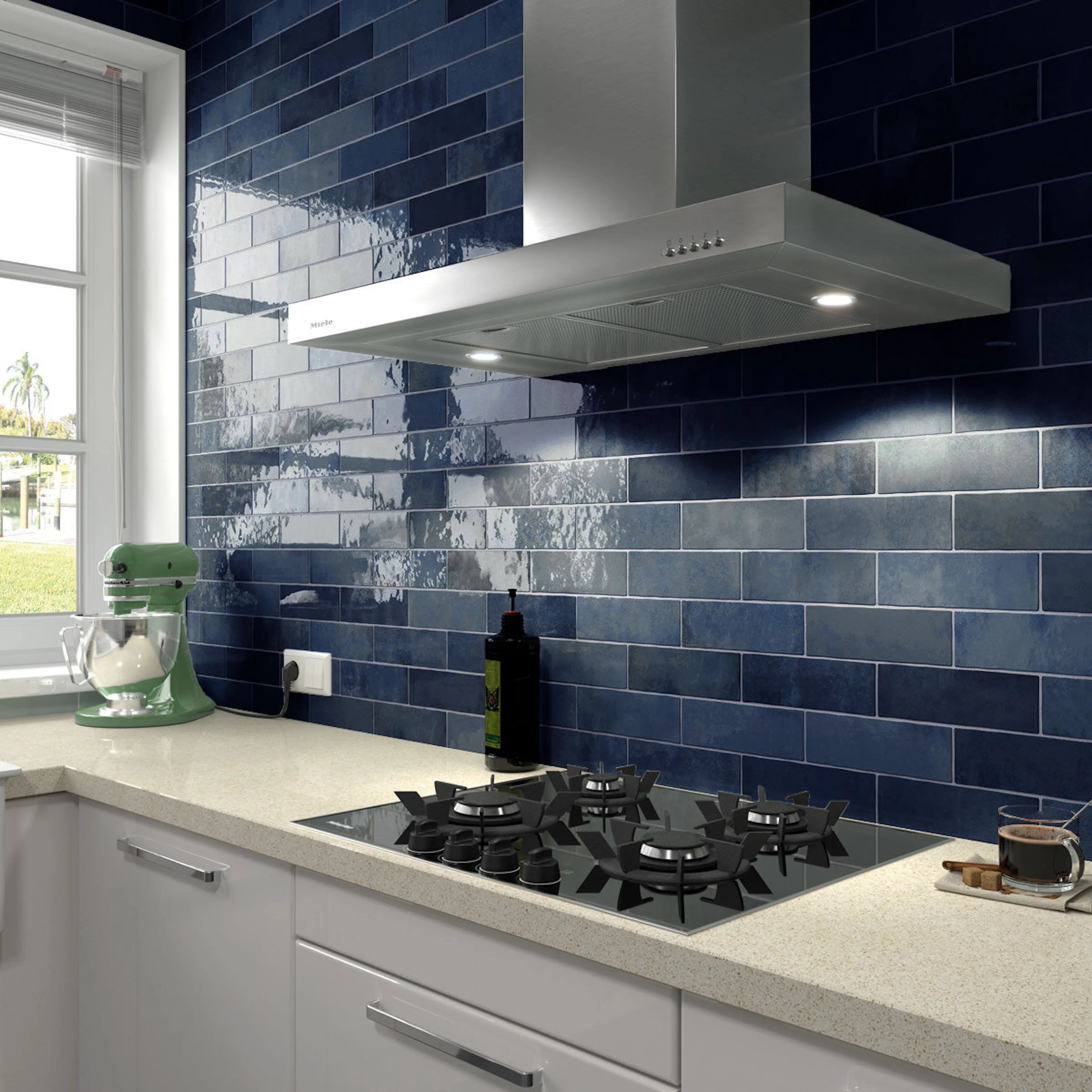 Kakel Tenfors Creativa Colonial Blue Blank 6,5x20