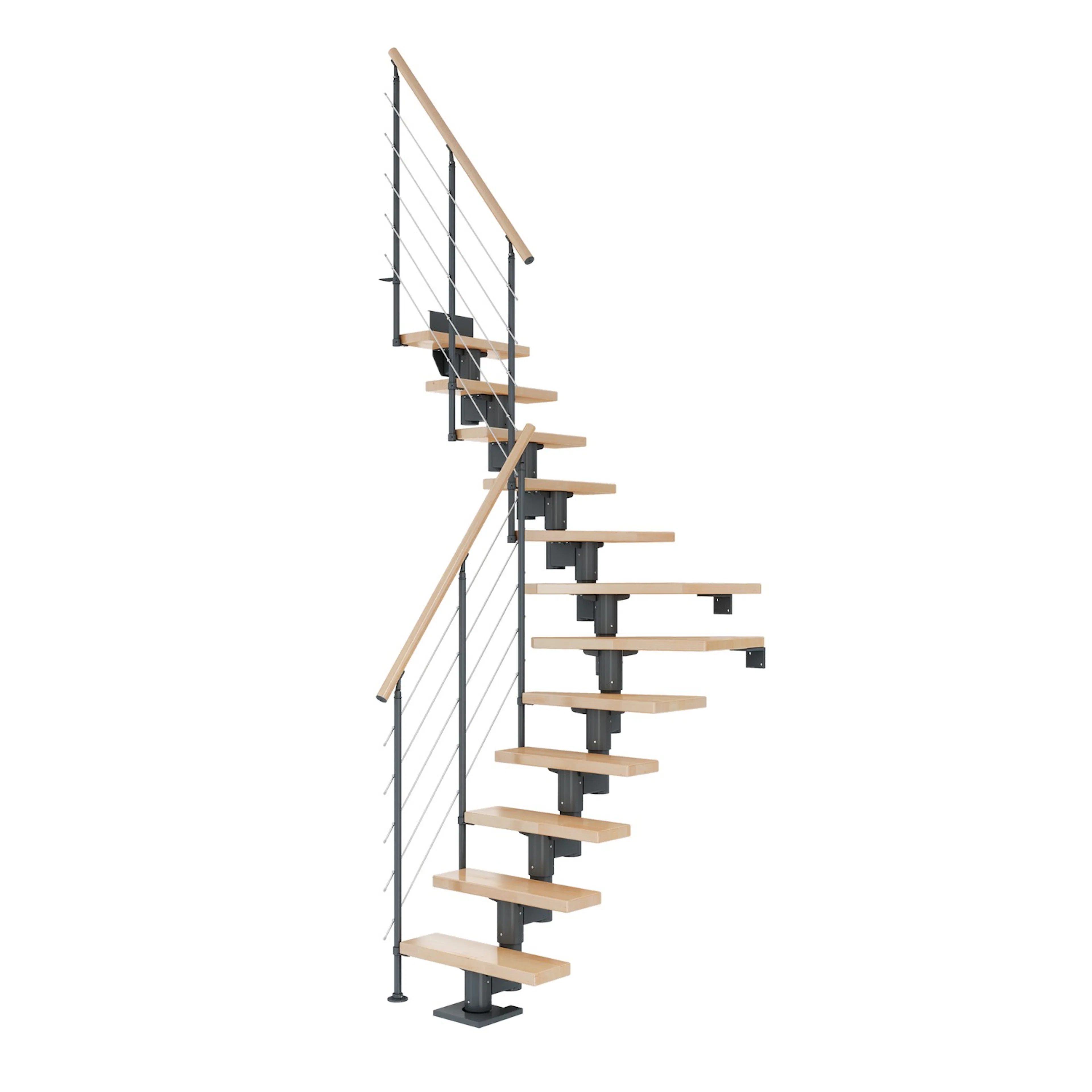 DUBLIN bok 1/4 svängd antracit STYLE6 räcke 15T 61cm Antracit, LxB: 2460x610 mm