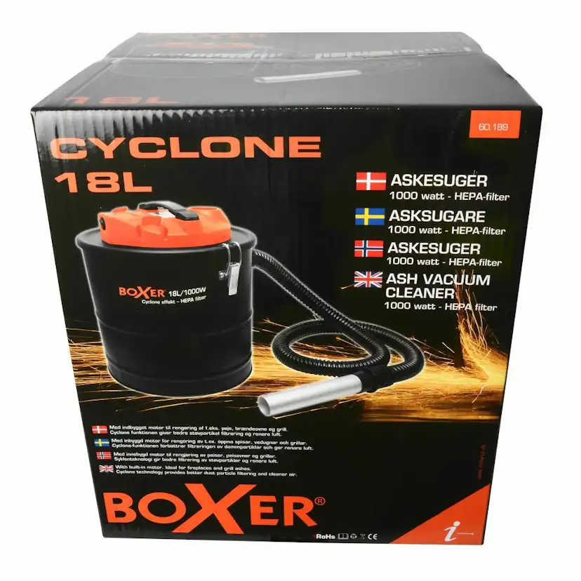 Dammsugare Boxer Askdammsugare med HEPA-filter 18L 1000W