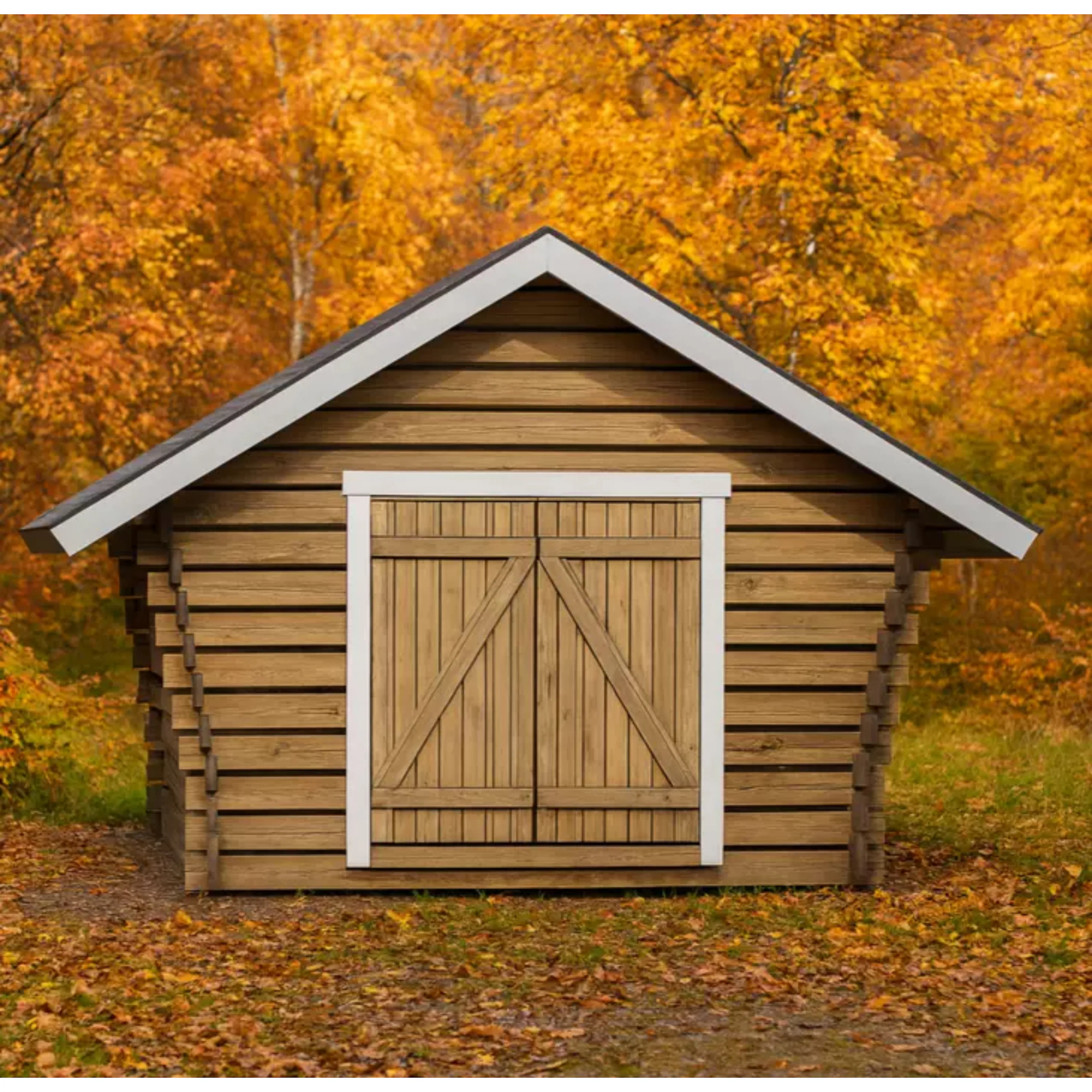 Timmerlada LP Garden Kymppi med spaltvägg 10 m²