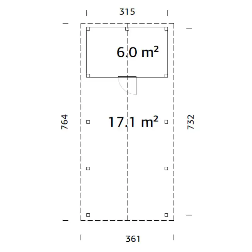 Carport Palmako Robert 23,1 m2 med Förråd
