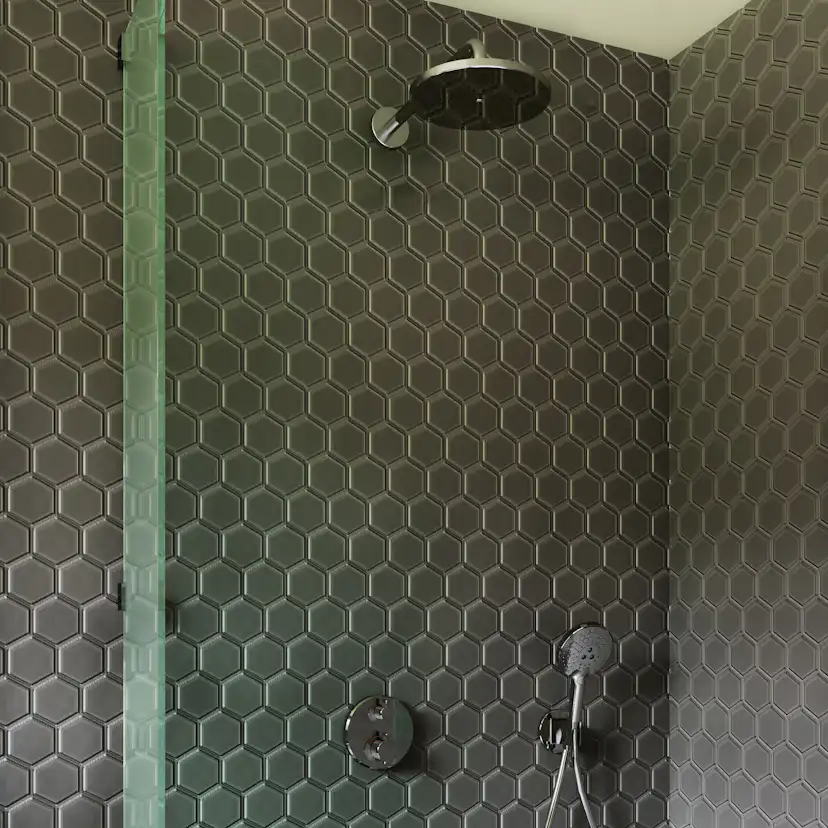 Inbyggnadspaket Dusch Hansgrohe Ecostat S Takdusch: Vägganslutning