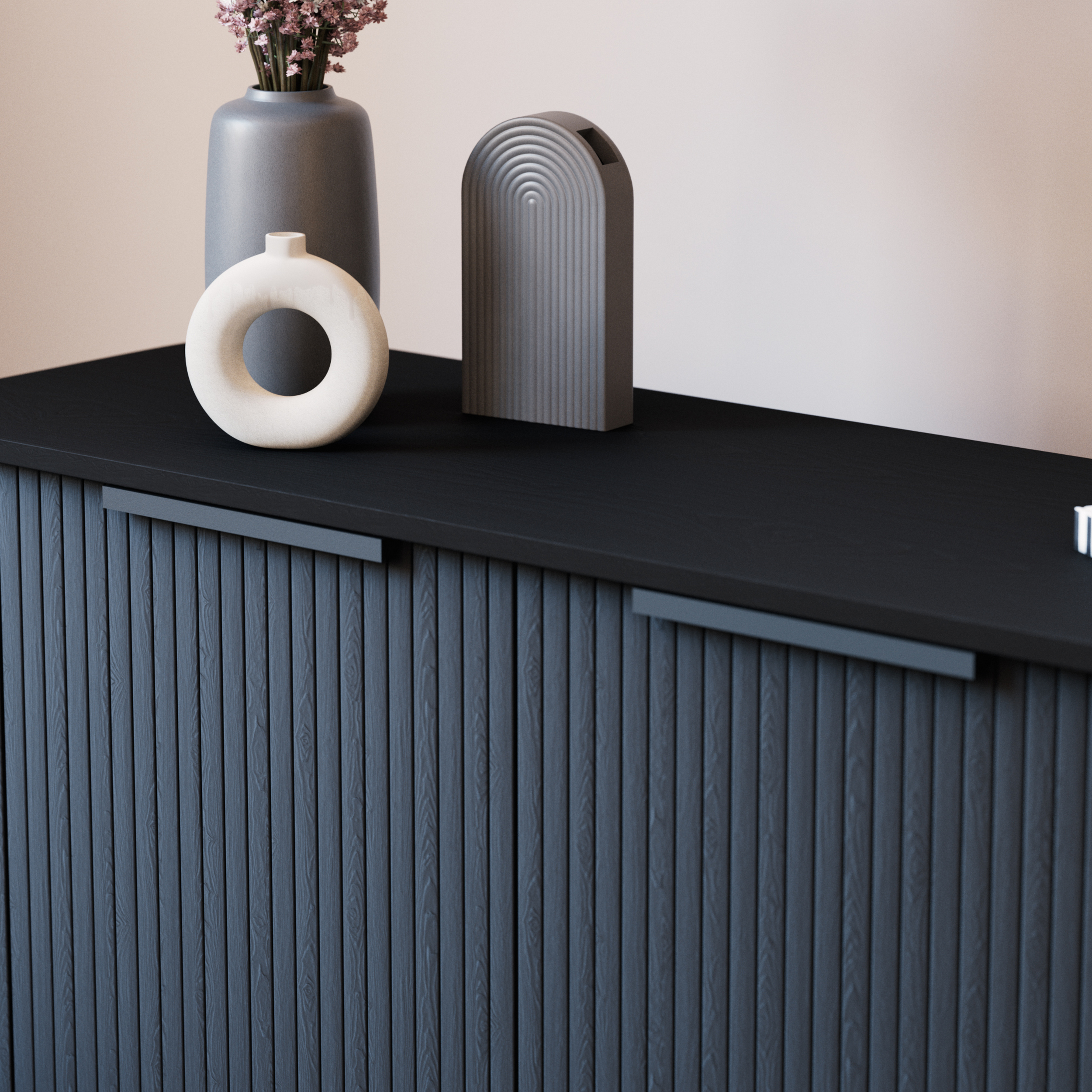 Sideboard Bark Kopparbo Ribbad med Förvaring 210 cm