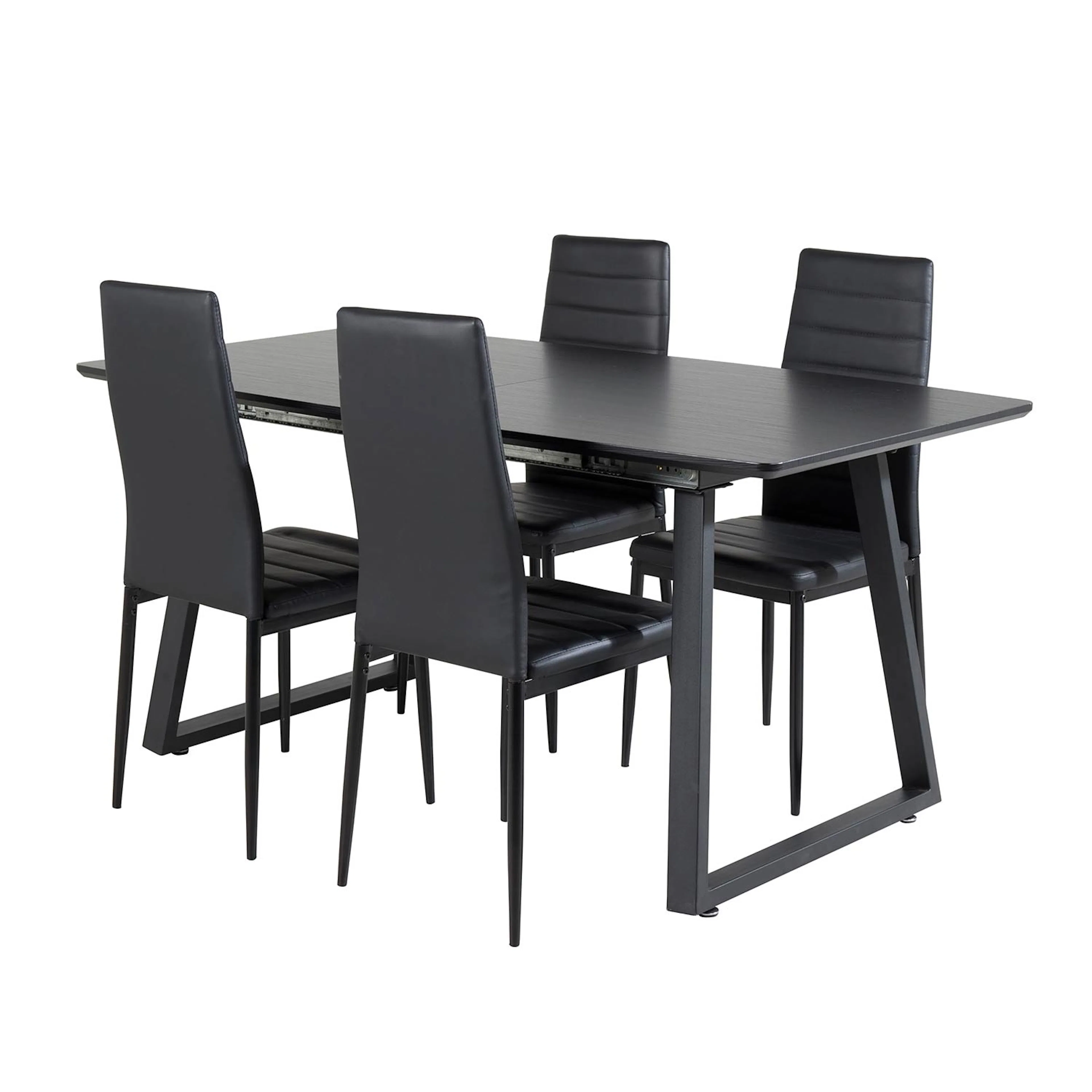 Inca Extentiontable-Black top/Slim High Back Chair-Black_4 Svart/Svart