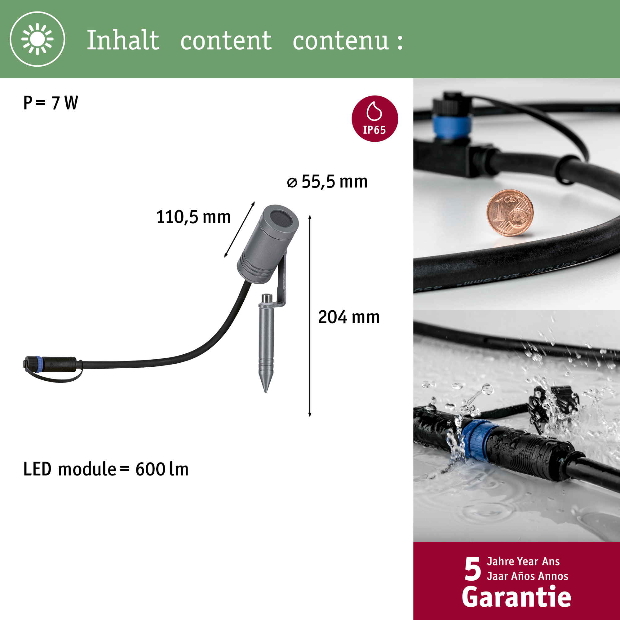 Spotlight Paulmann Radix Plug & Shine LED IP65 24V