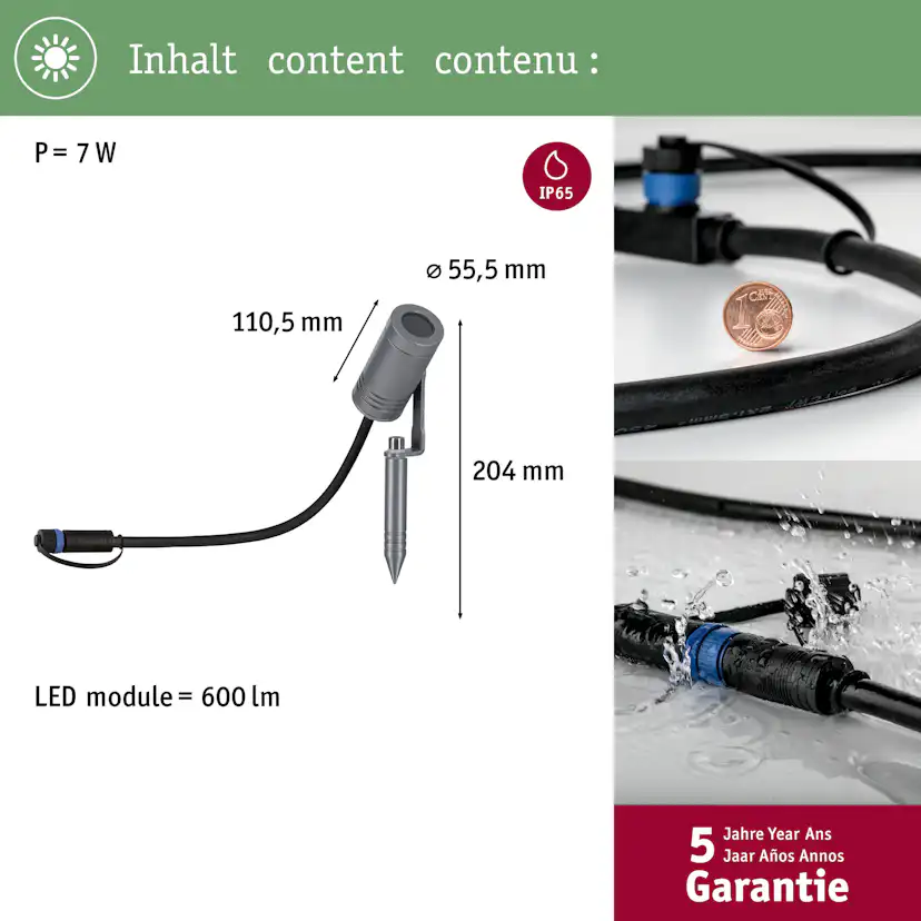 Spotlight Paulmann Radix Plug & Shine LED IP65 24V