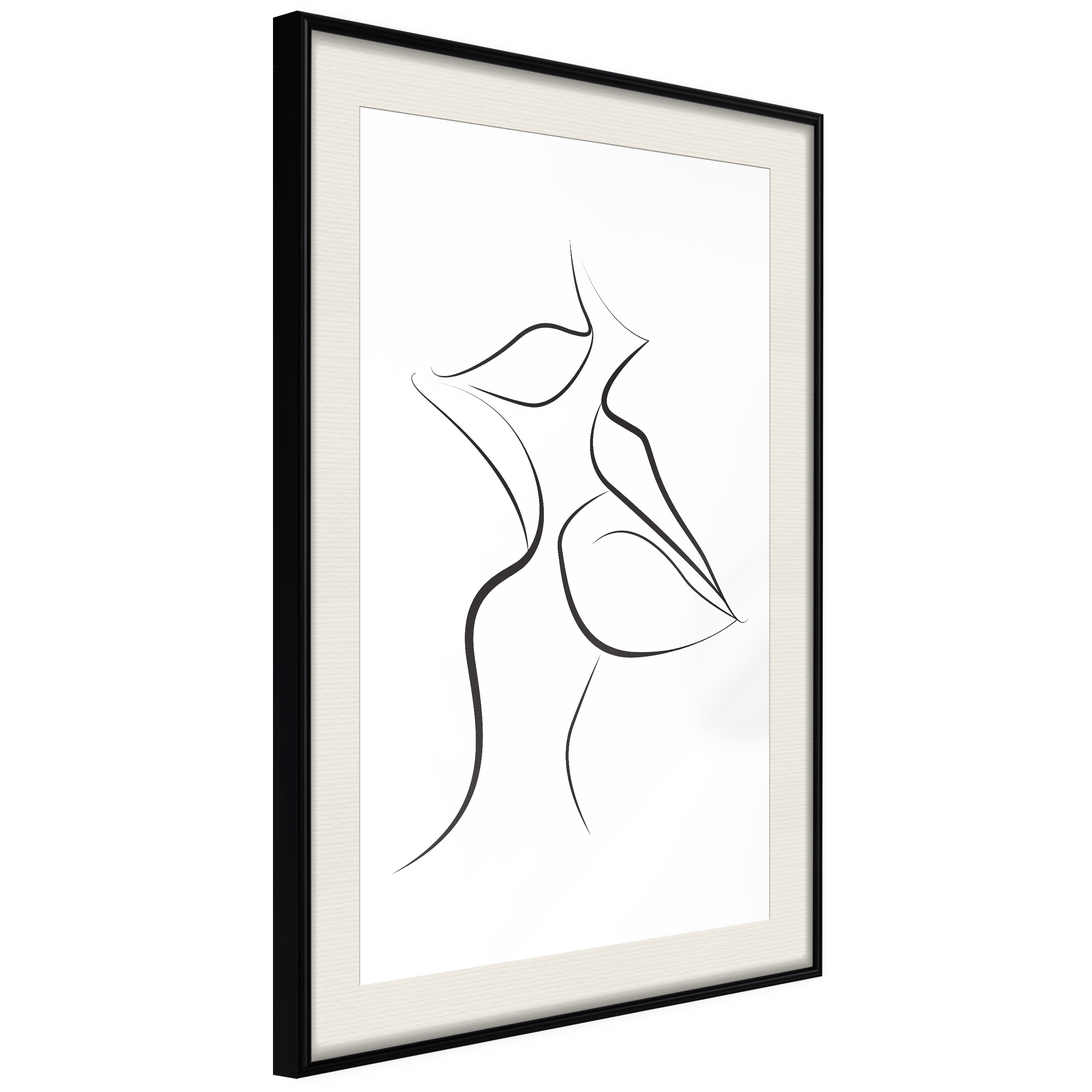 Affisch - First Kiss [Poster] 40x60 Svart ram med passepartout, 40x60 cm