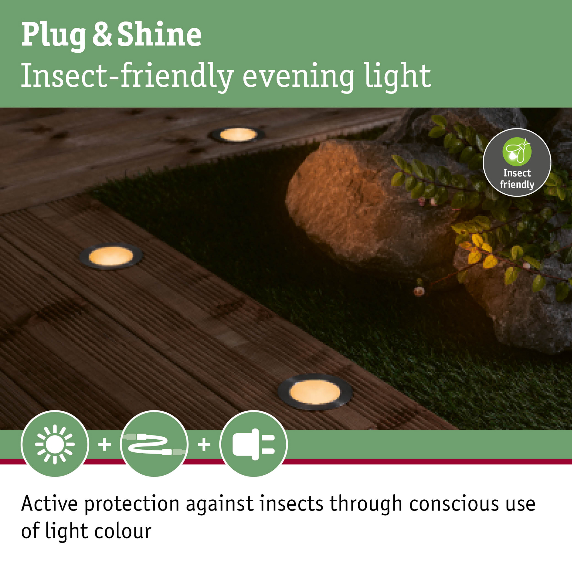 LED Infälld Markbelysning Paulmann Plug & Shine Floor Profil Spot Insektsvänlig IP67 2W