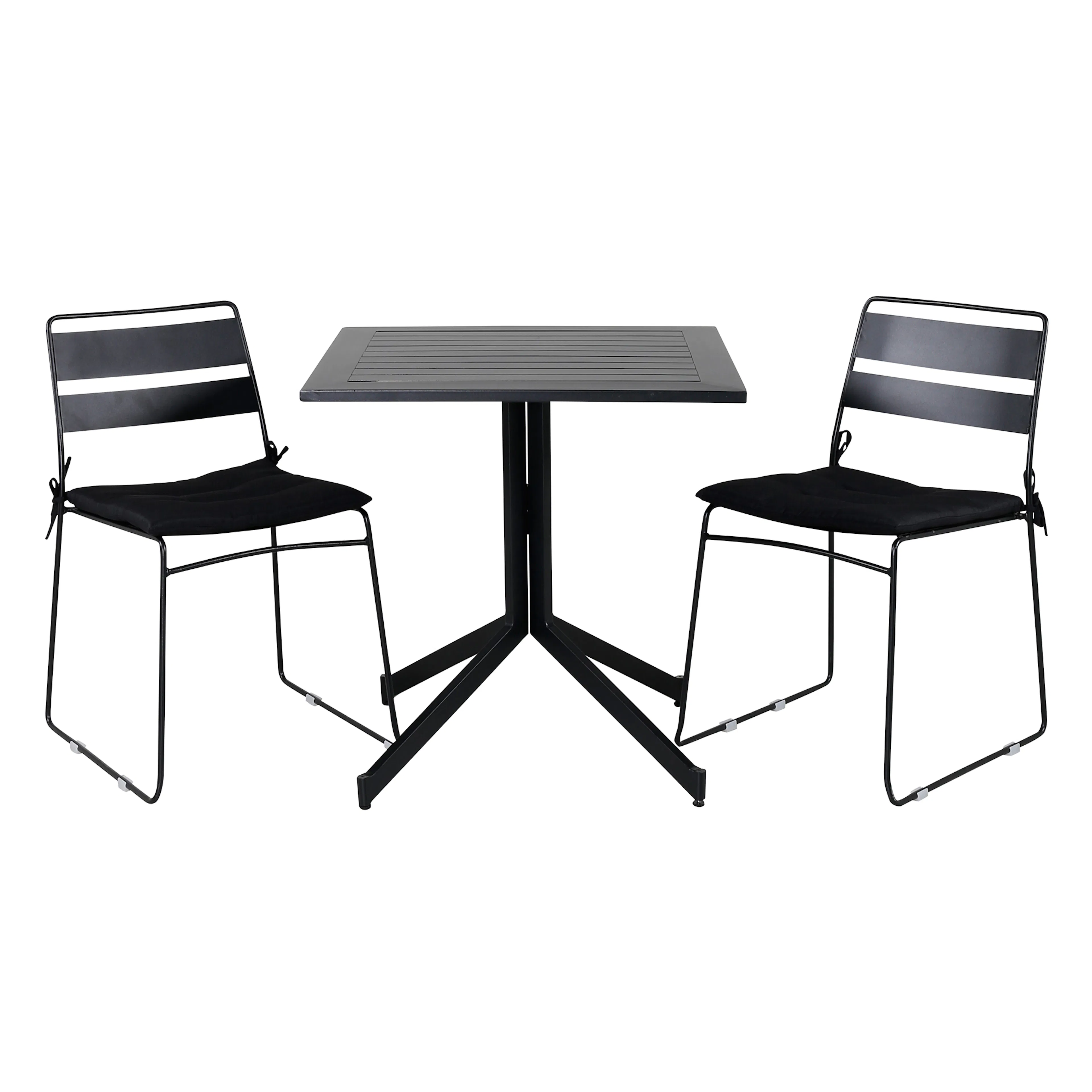 Way café table 70*70+Lina Dining Chair - Black_2 Svart
