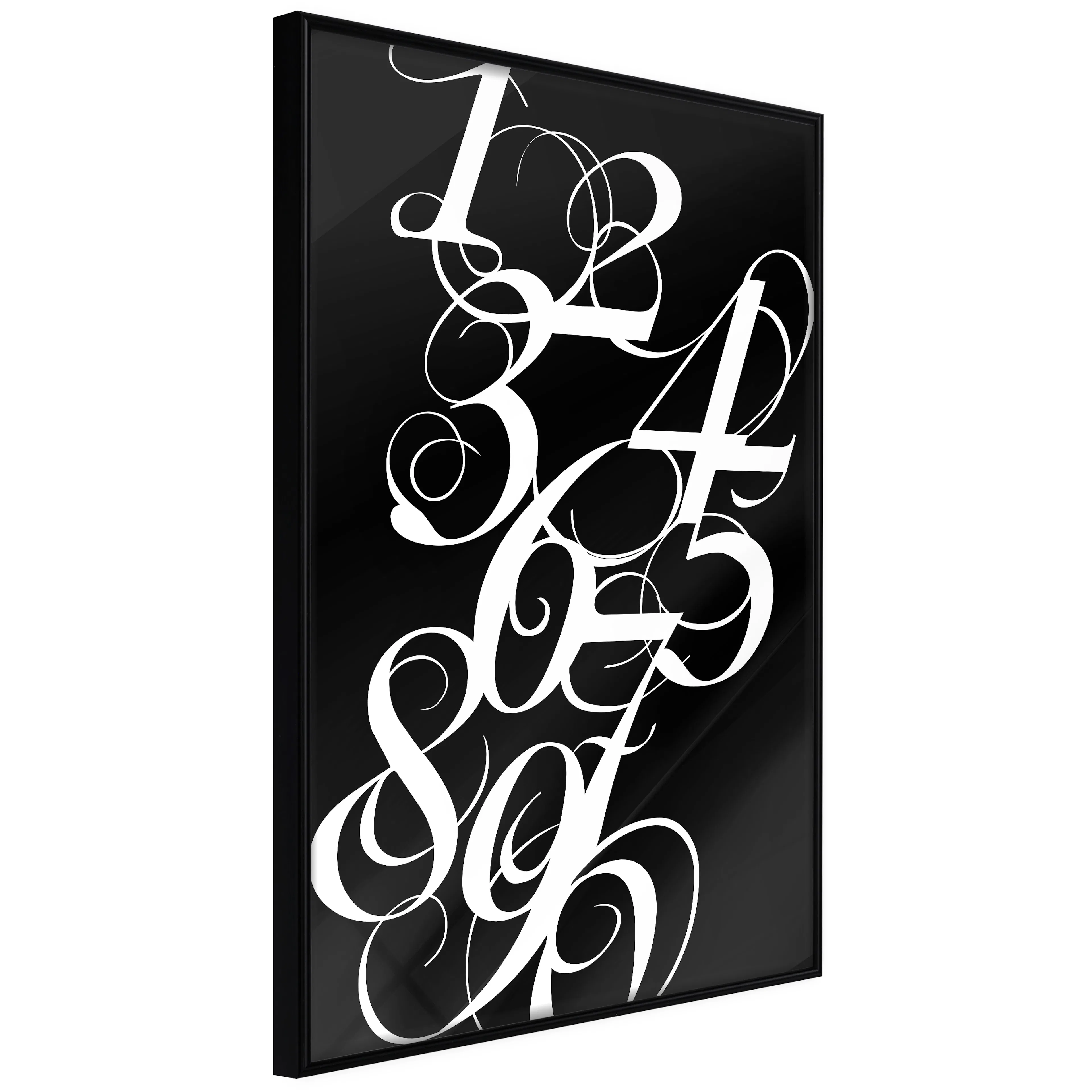 Affisch - Calligraphy of Numbers [Poster] 20x30 Svart ram, 20x30 cm