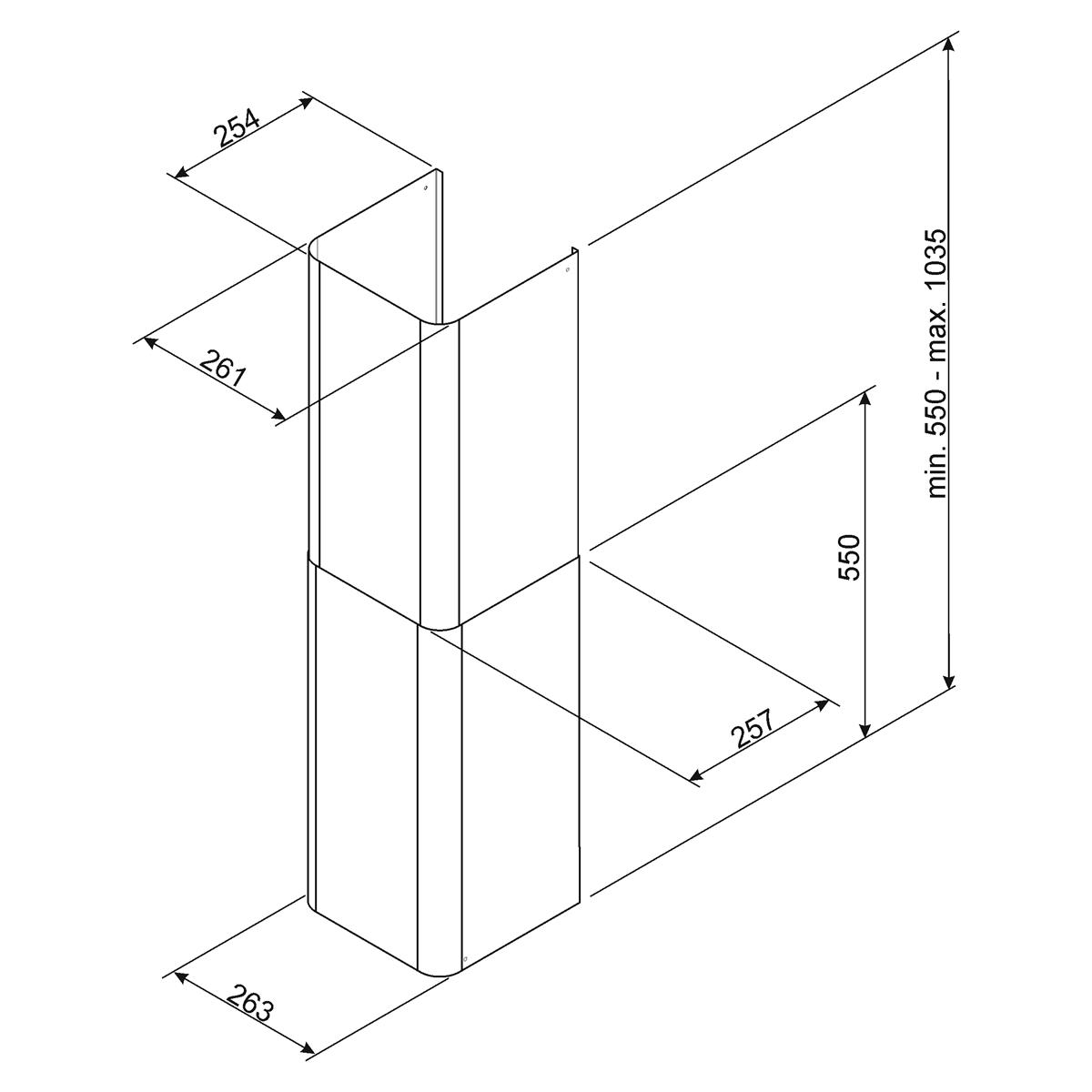 Skorsten Smeg KITCMNFABCR till Köksfläkt