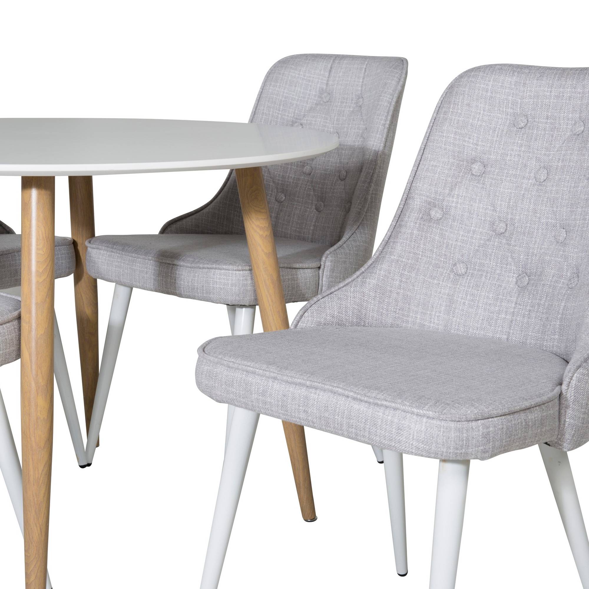 Matgrupp Basic Home Pelle Runt Matbord 100 cm med 4 Valera Matstol