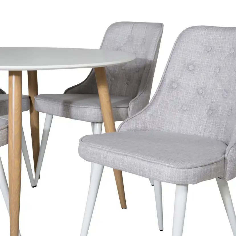 Matgrupp Basic Home Pelle Runt Matbord 100 cm med 4 Valera Matstol