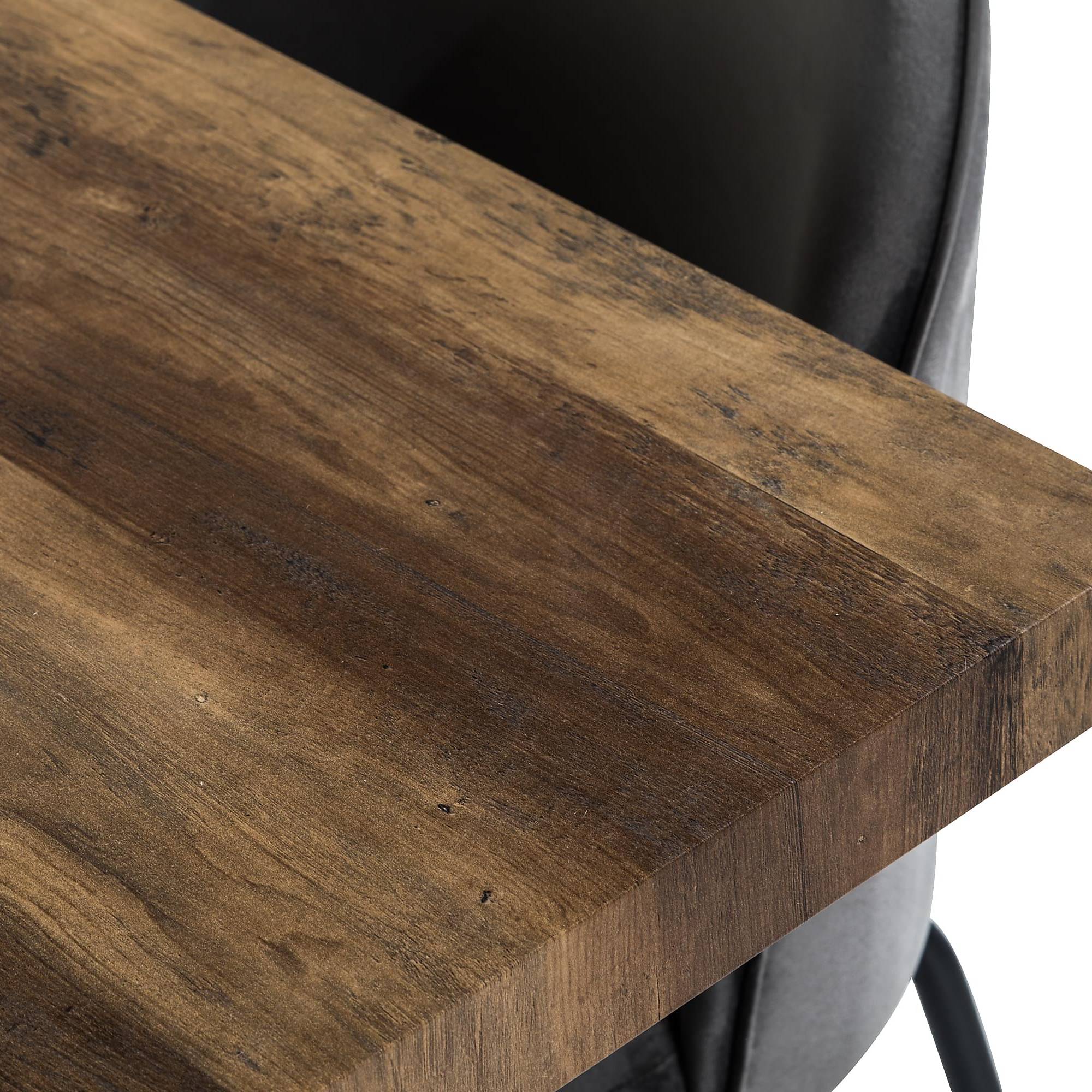 Matgrupp Basic Home Marcelen Rektangulärt Matbord 140-180 cm Förlängningsbart med 4 Felipe Matstol Grå/Svart/Natur