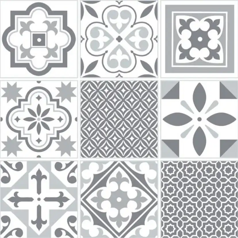 D-C-FIX CLASSIC GULVFLISER - GREY ORIENTAL TILES Grey Oriental Tiles