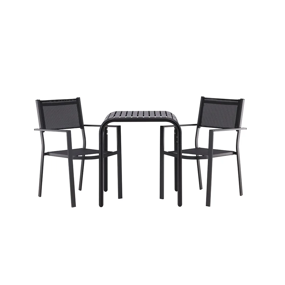 Borneo Cafetable Aluminium - Black / Kvadrat 70*70* +Copacab Svart