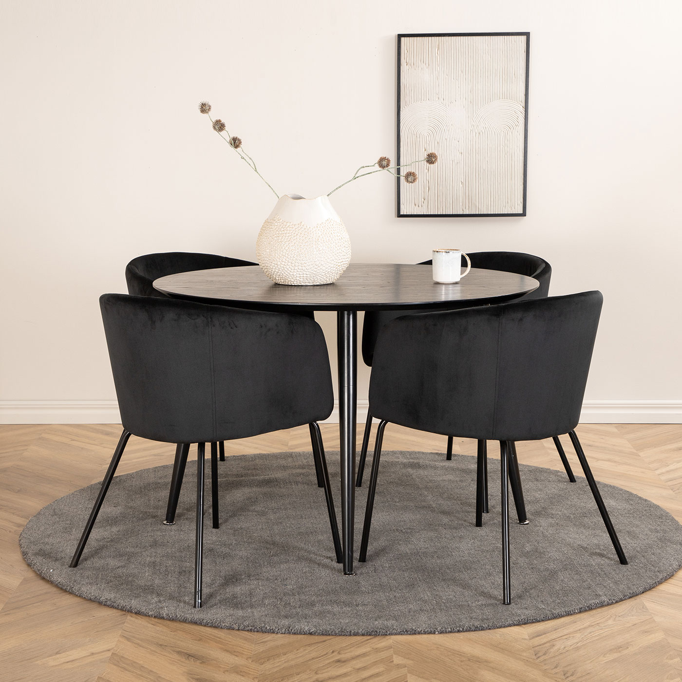 Matgrupp Venture Home Dipp Ø115 cm med 4 Berit Stolar