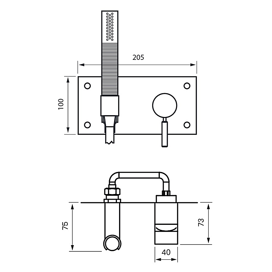 Duschblandare Tapwell Box 011-364 Krom Krom