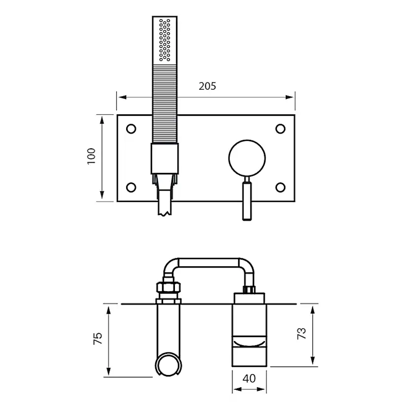 Duschblandare Tapwell Box 011-364 Krom Krom