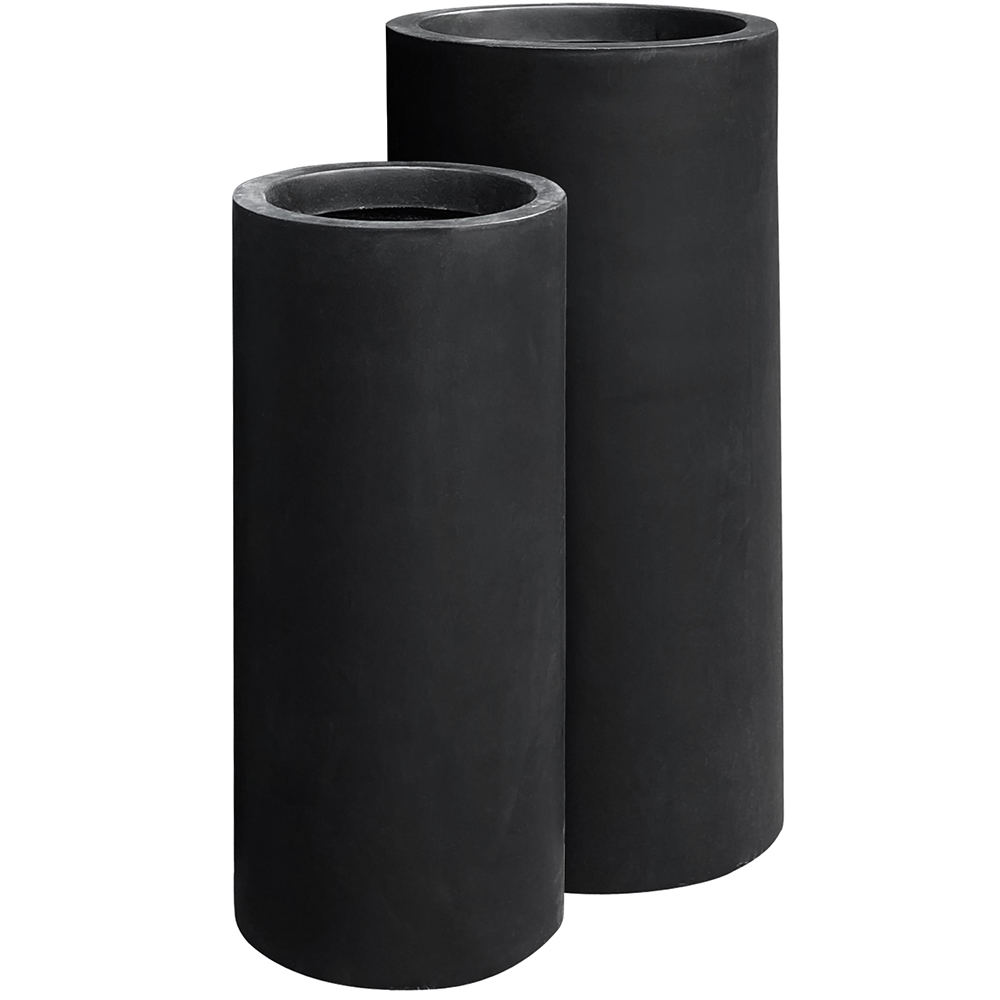 Ytterkrukor Lyfco Hög & Svart 2-pack, Fiberarmerade för Svenskt Klimat