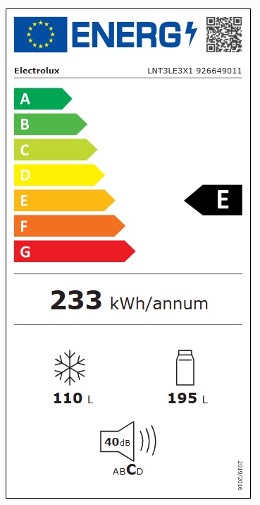 Kyl över frys Electrolux LNT3LE3X1