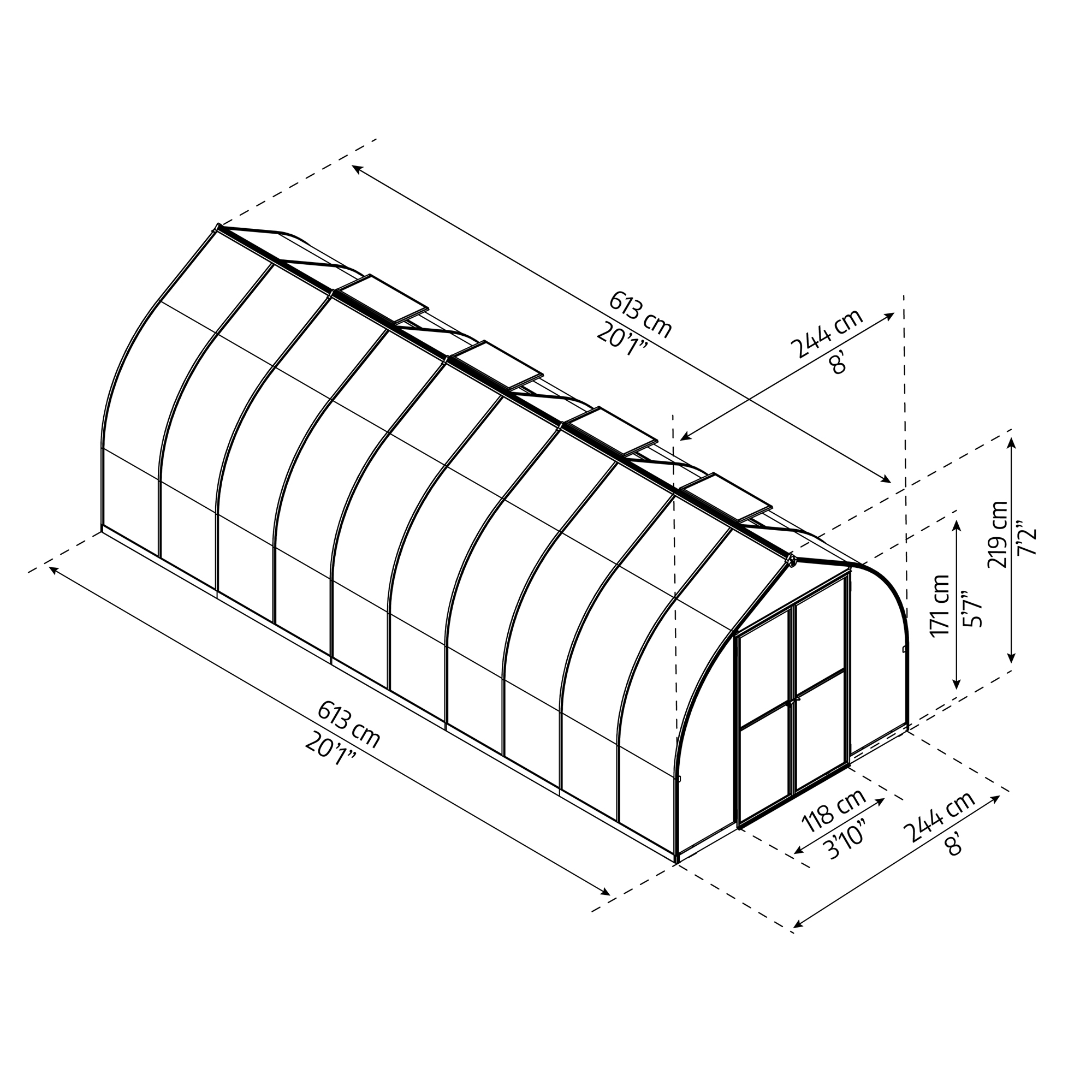 Tunnelväxthus Canopia Kivik 14,7 m²
