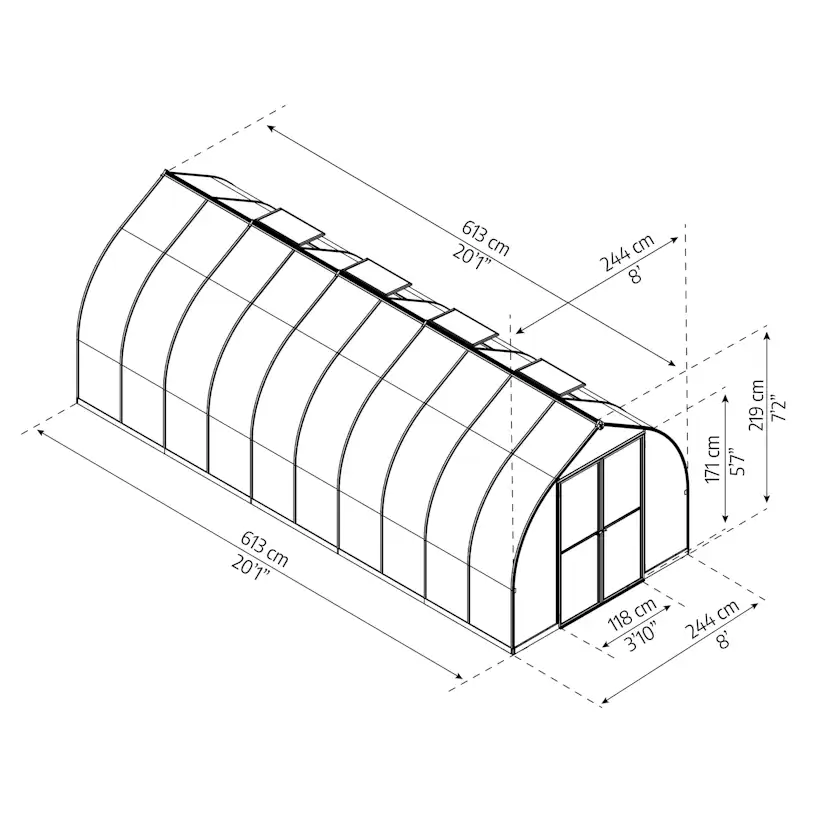 Tunnelväxthus Canopia Kivik 14,7 m²