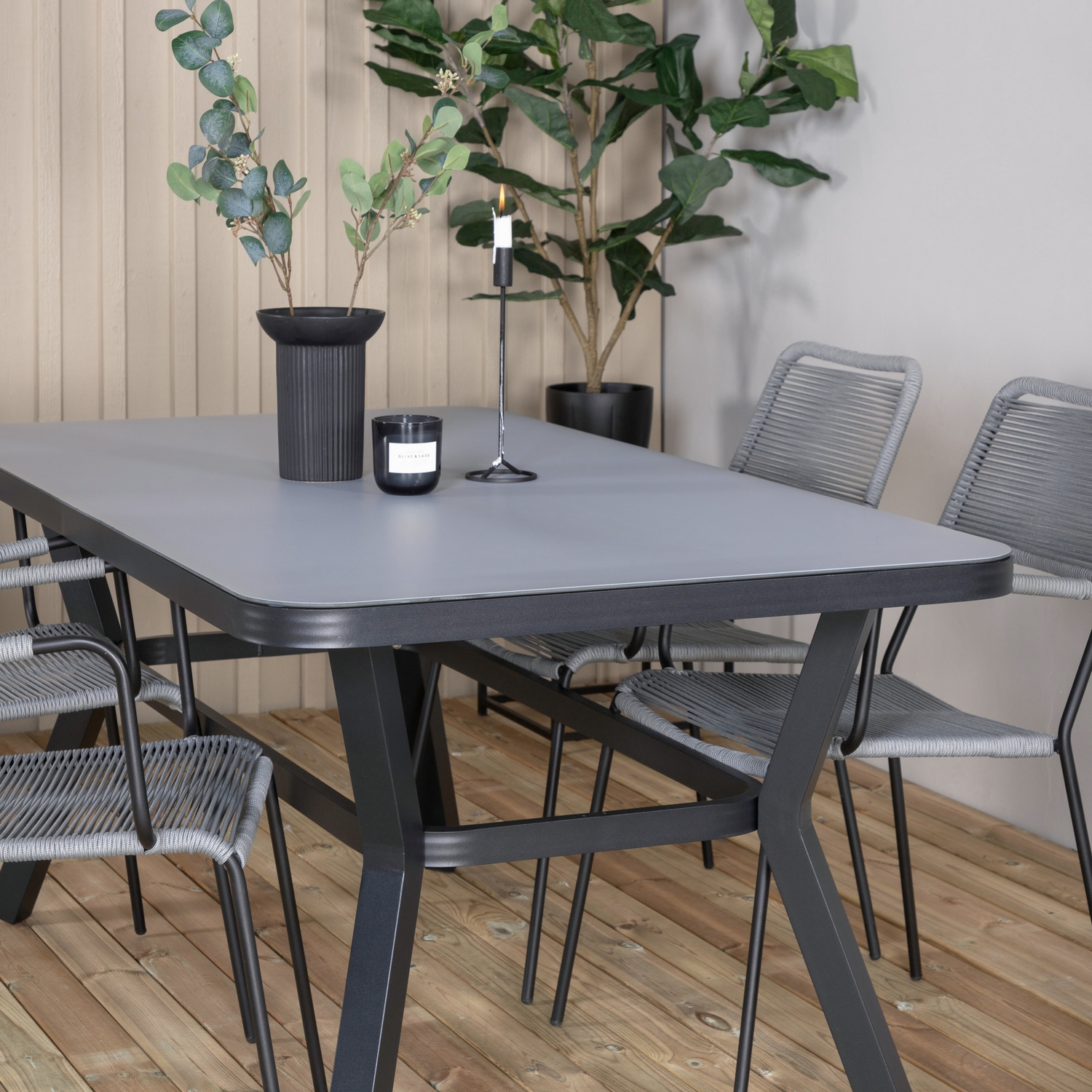 Matgrupp Utomhus Venture Home Vyn med 4 Lumi Trädgårdsstolar