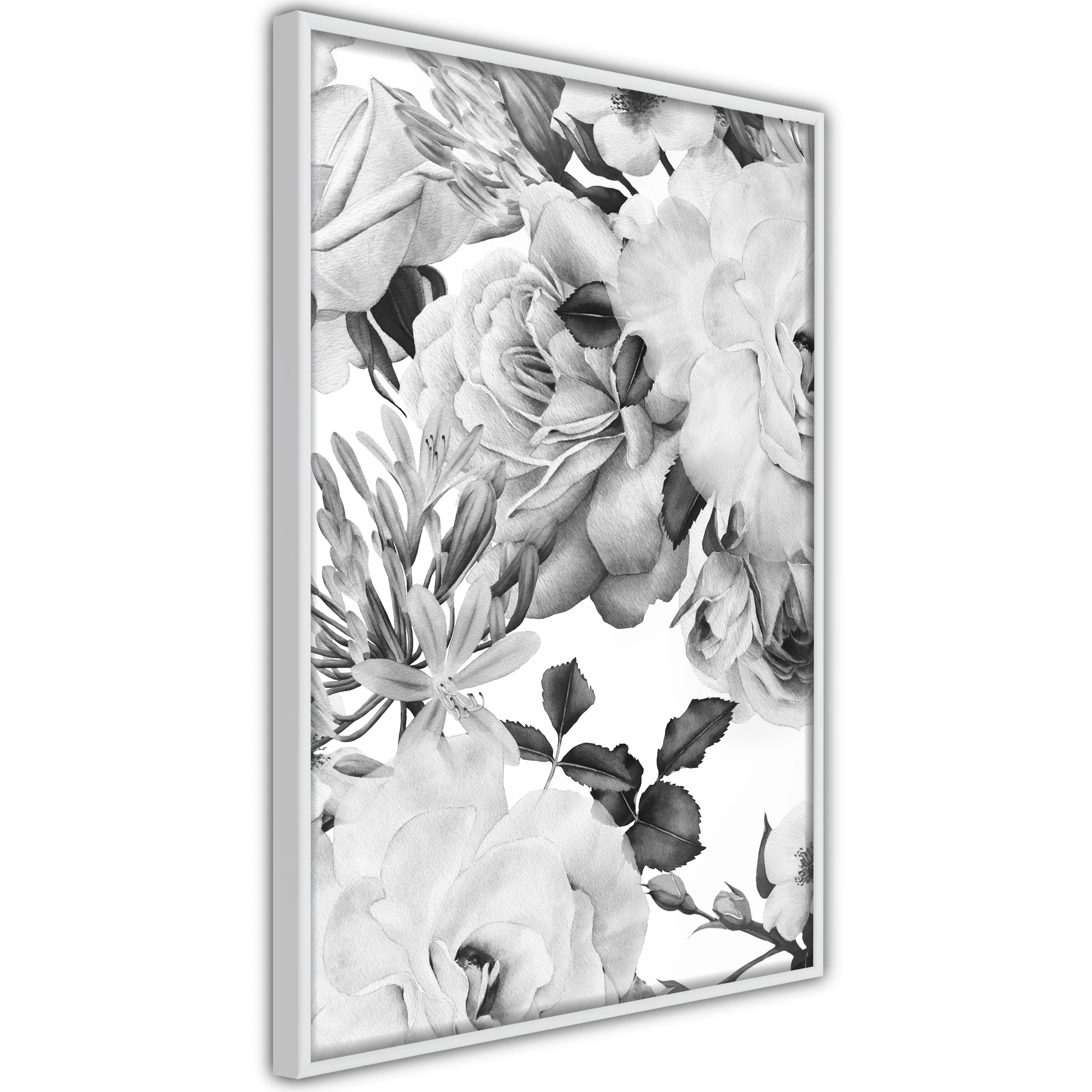 Poster Artgeist Affisch Monochrome Flowers