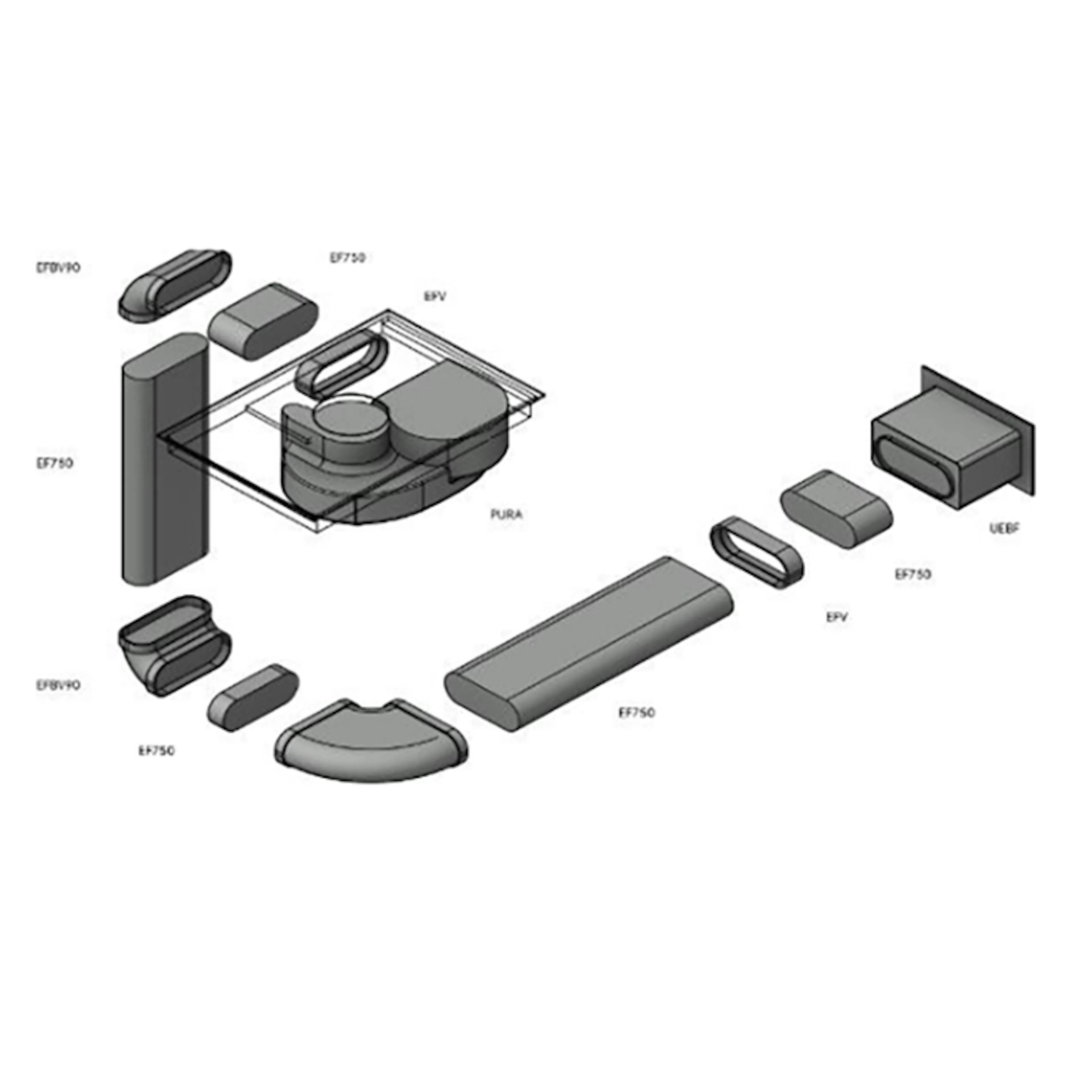 Rörpaket 3 BORA PURE flat