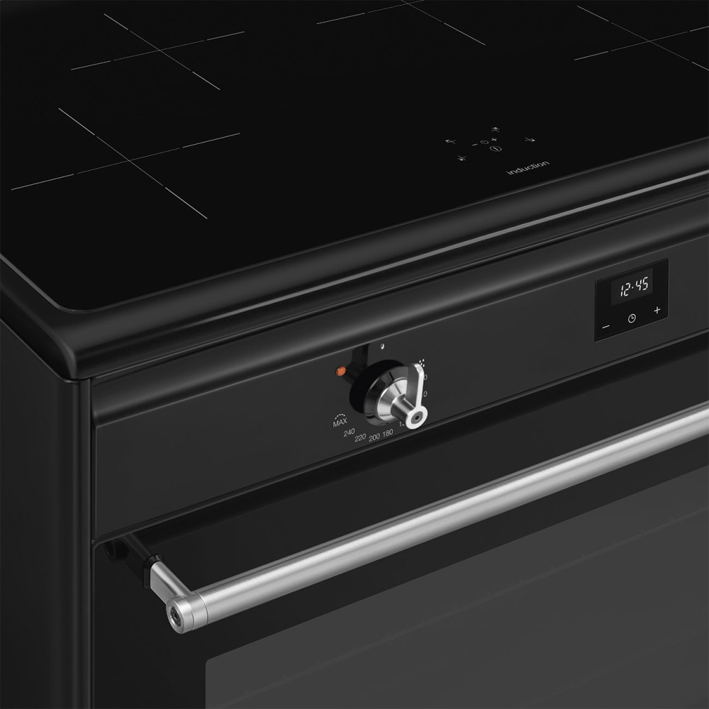 Induktionsspis Smeg CX91IMBL Svart 90cm med Varmluft och Timerfunktion