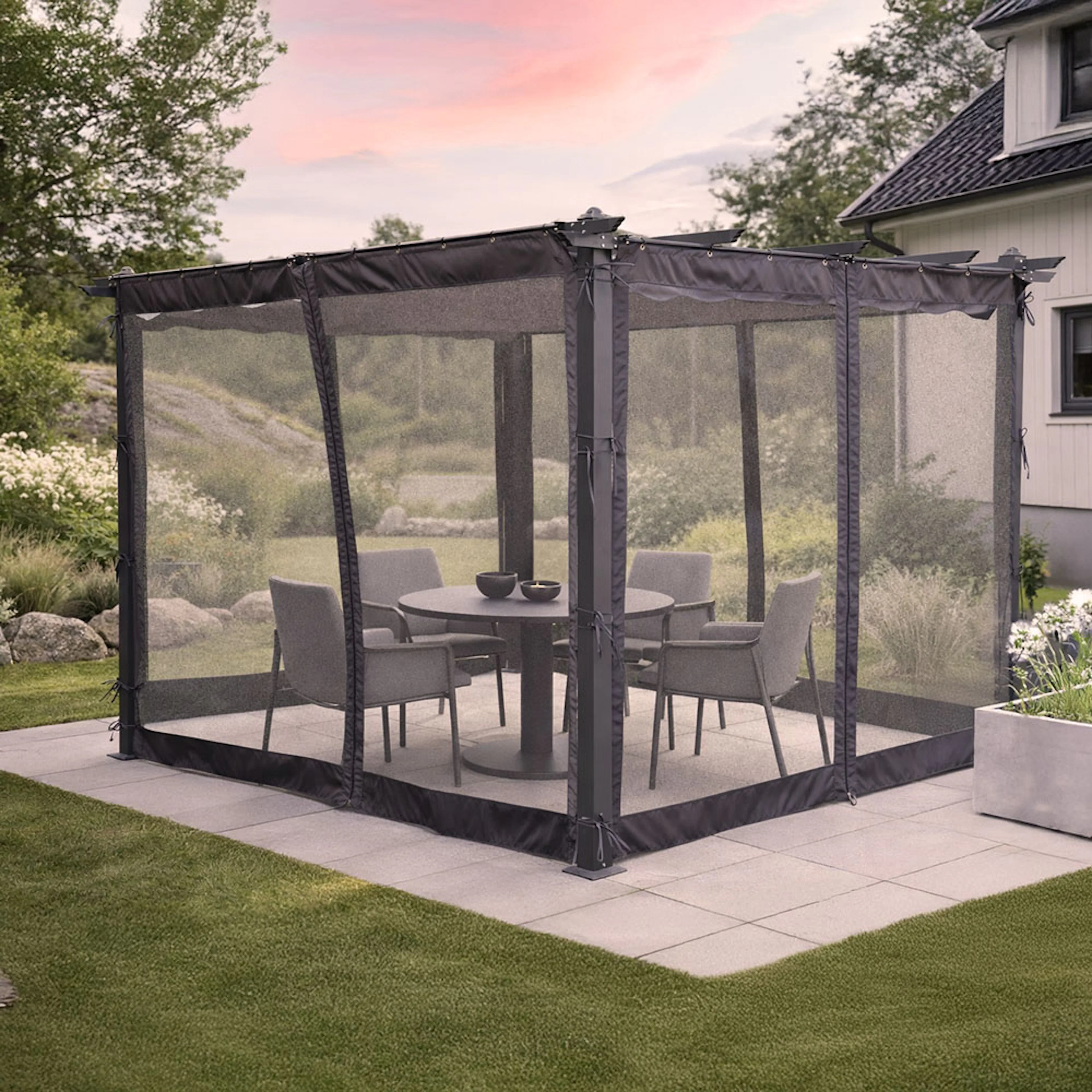 Myggnät Landskap till Pergola 3x3m/3x4m