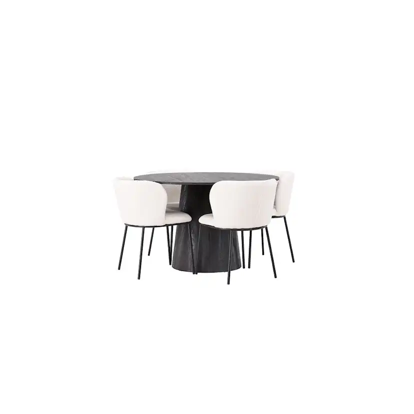 Matgrupp Venture Home Lanzo Ø120 cm med 4 st Edina stolar