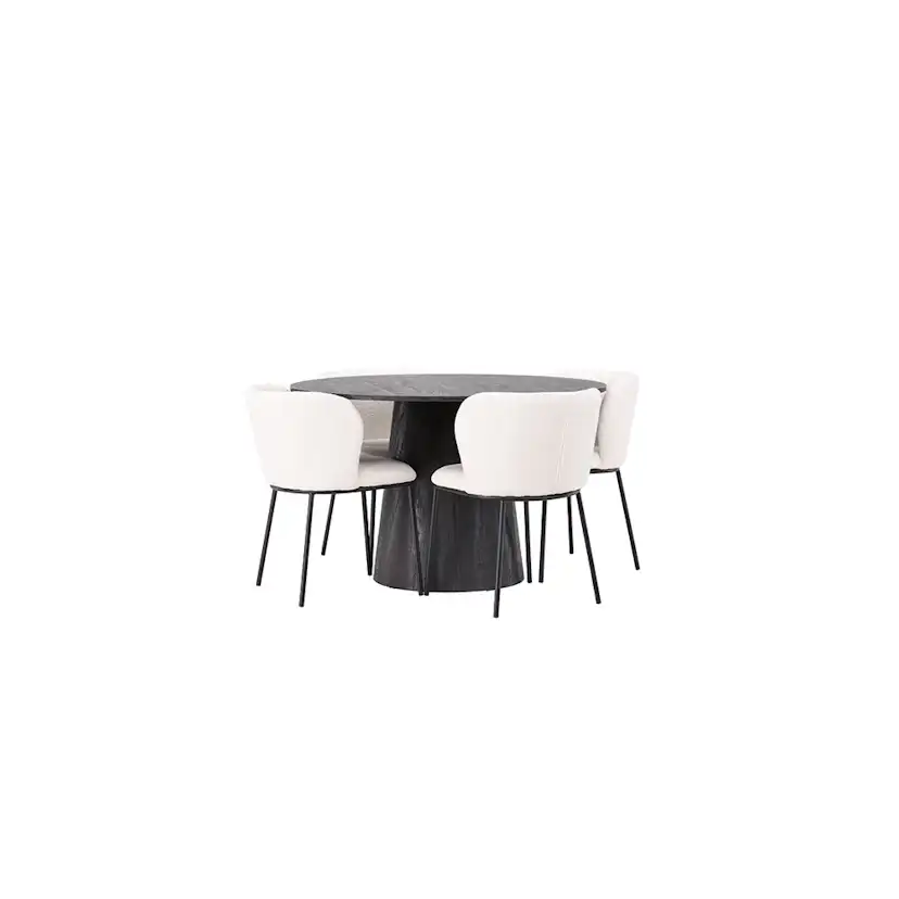 Matgrupp Venture Home Lanzo Ø120 cm med 4 st Edina stolar