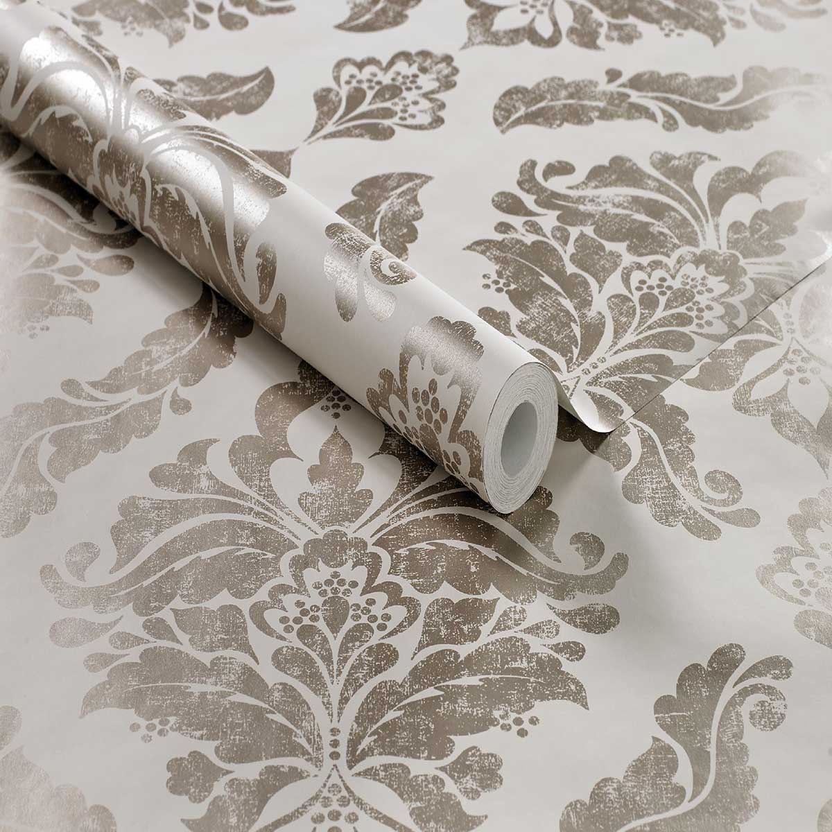 Tapet Boutique Damask Metallic Effekt Creme 104156
