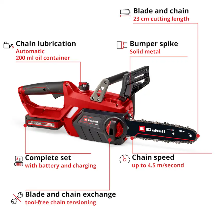 Motorsåg Einhell GE-LC 18 Li Kit (1x3Ah)