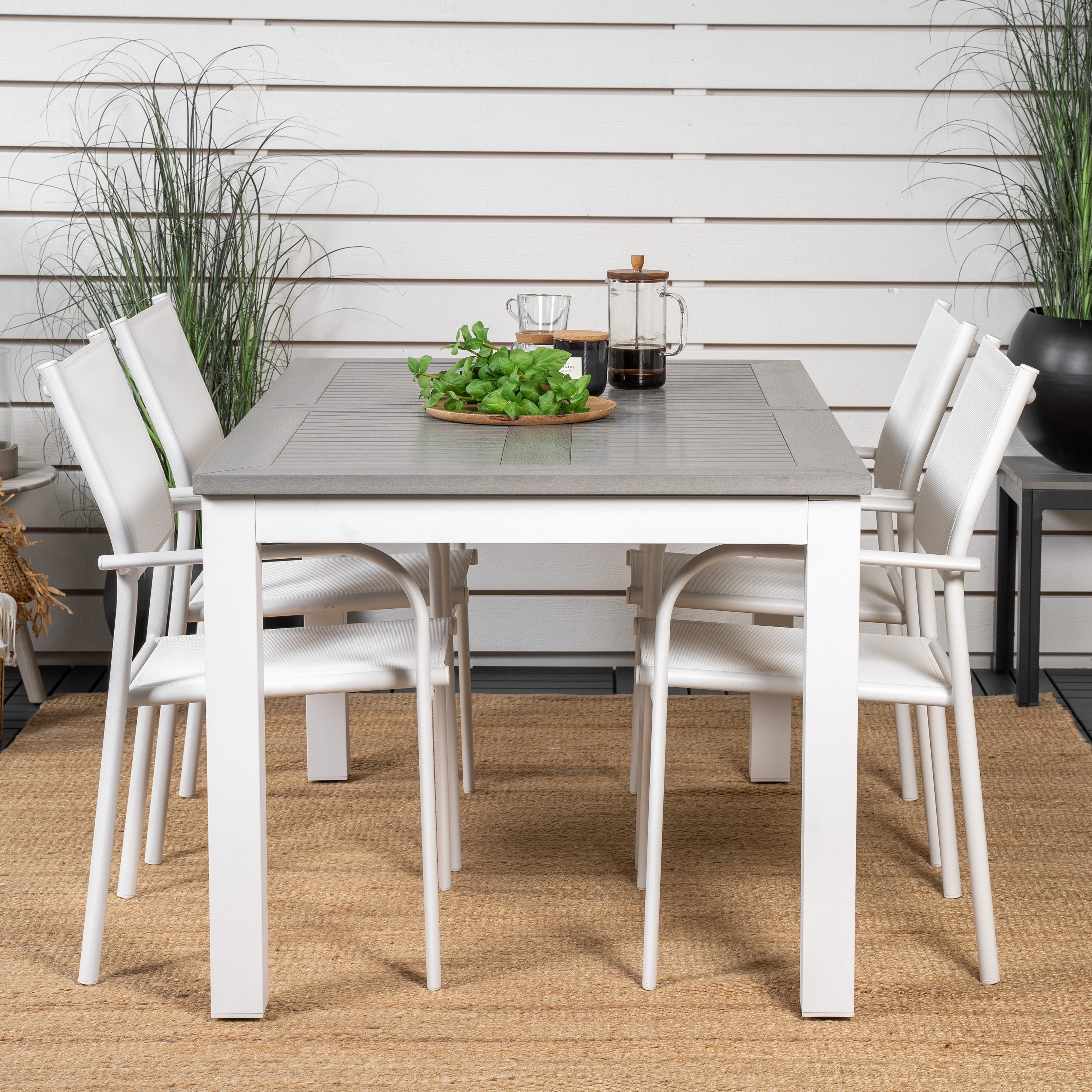 Matgrupp Venture Home Aleyna 160/240 med 4 Siri Matstolar