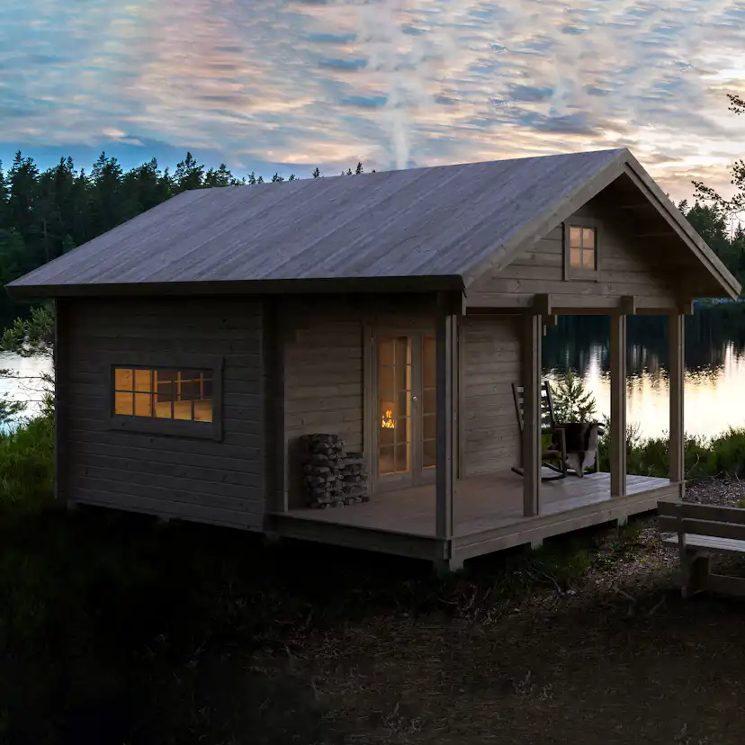 Attefallshus Baseco Hemfjäll stuga med loft 25 m2