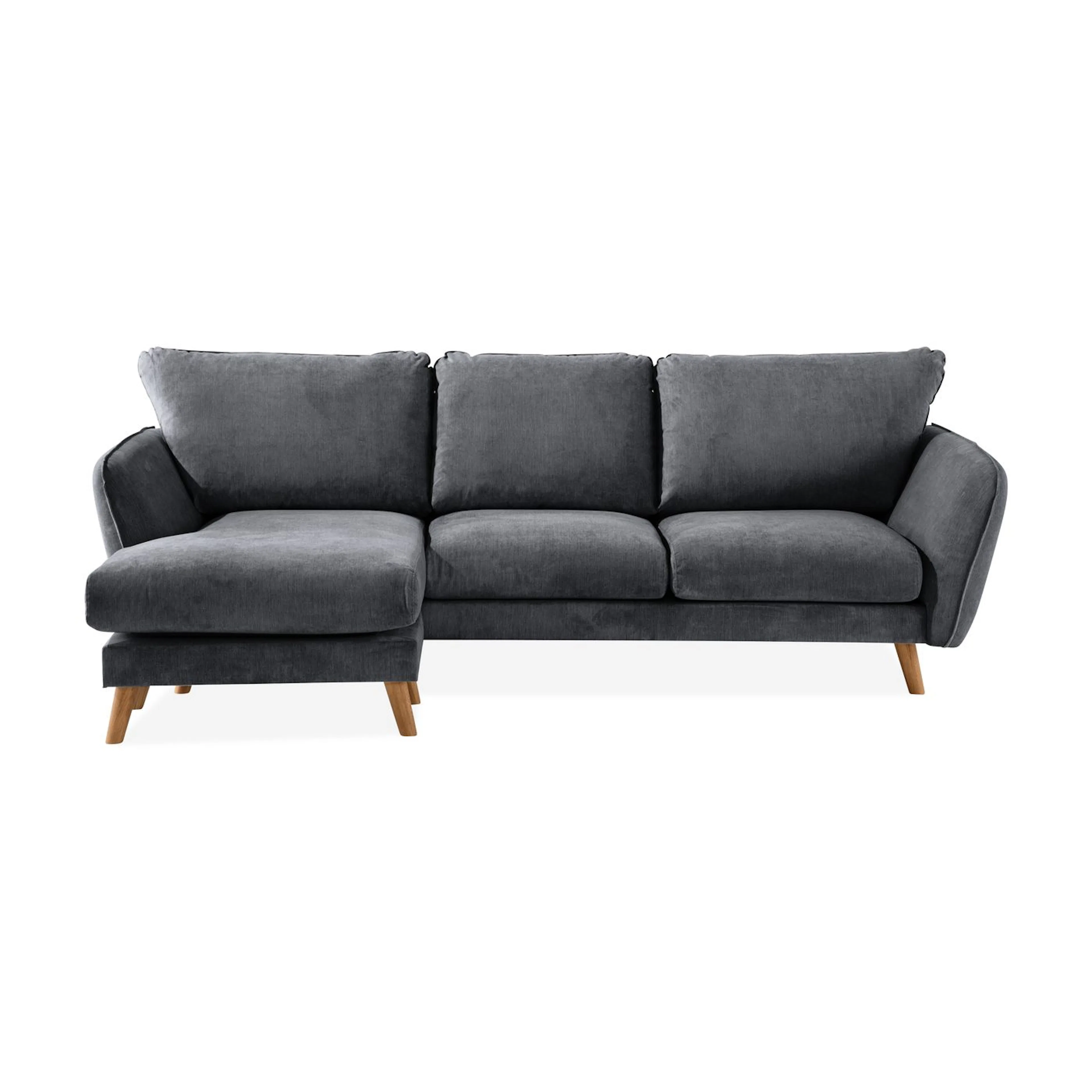 Divansoffa Scandi Days Trend Lyx 3-sitsxLulu Mörkgrå, Mörkgrått Tyg, Trend, Ekfärgad, Vänstervänd
